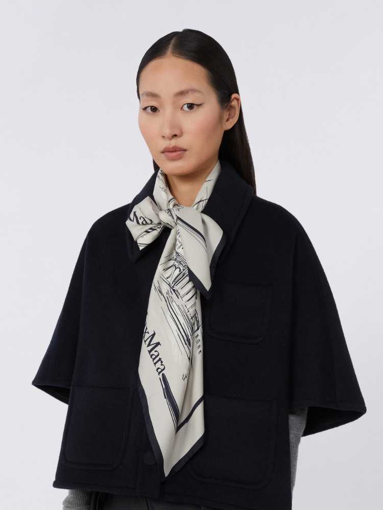 Printed silk pocket square + WHITE - Max Mara