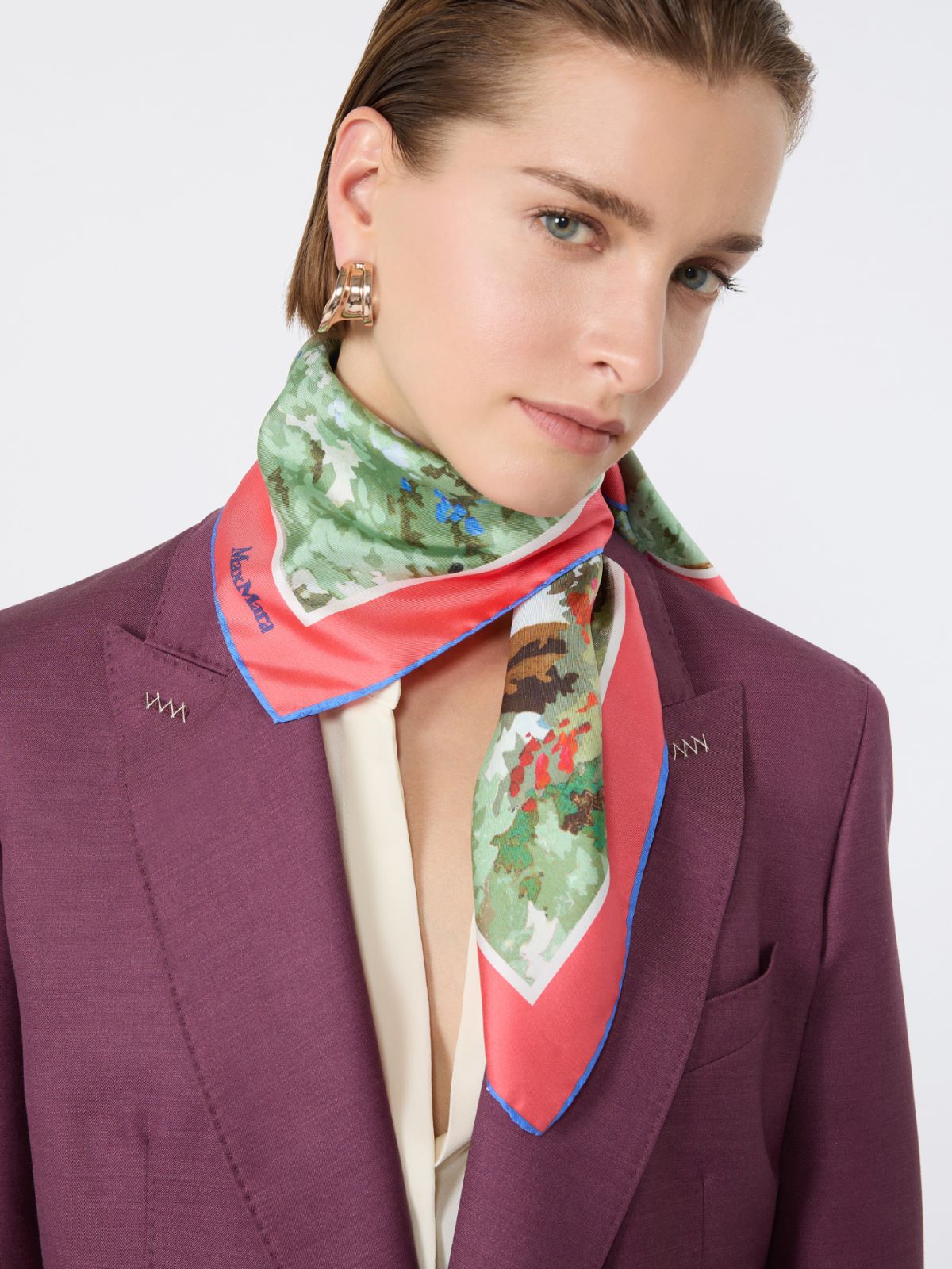 Printed silk foulard - ANTIQUE ROSE - Max Mara - 9