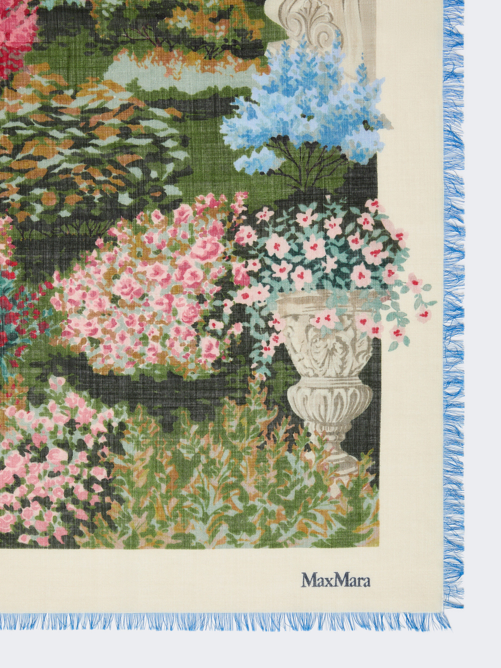 Maxi carré in lana e seta stampata - BIANCO AVORIO - Max Mara - 2