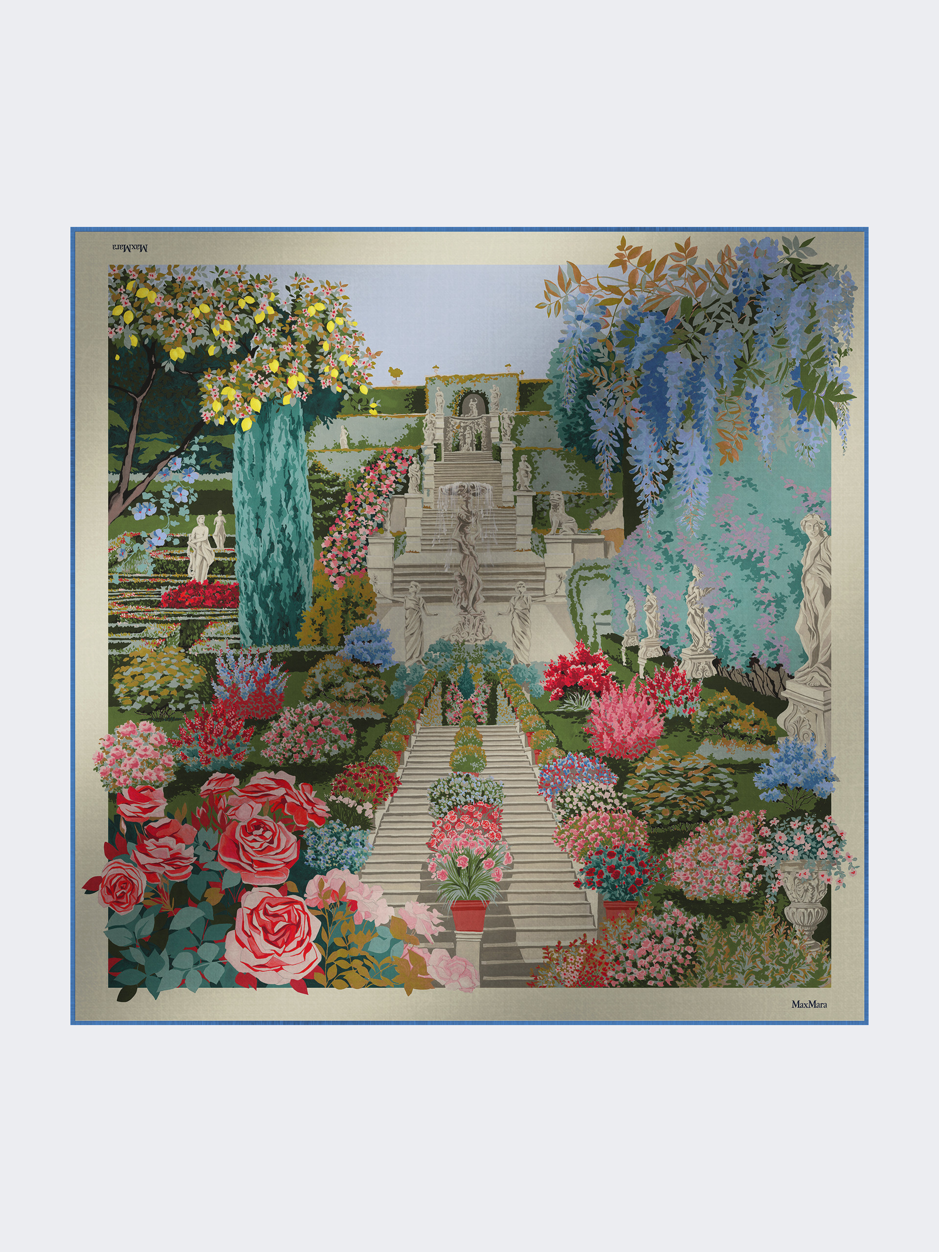 Maxi carré in lana e seta stampata - BIANCO AVORIO - Max Mara