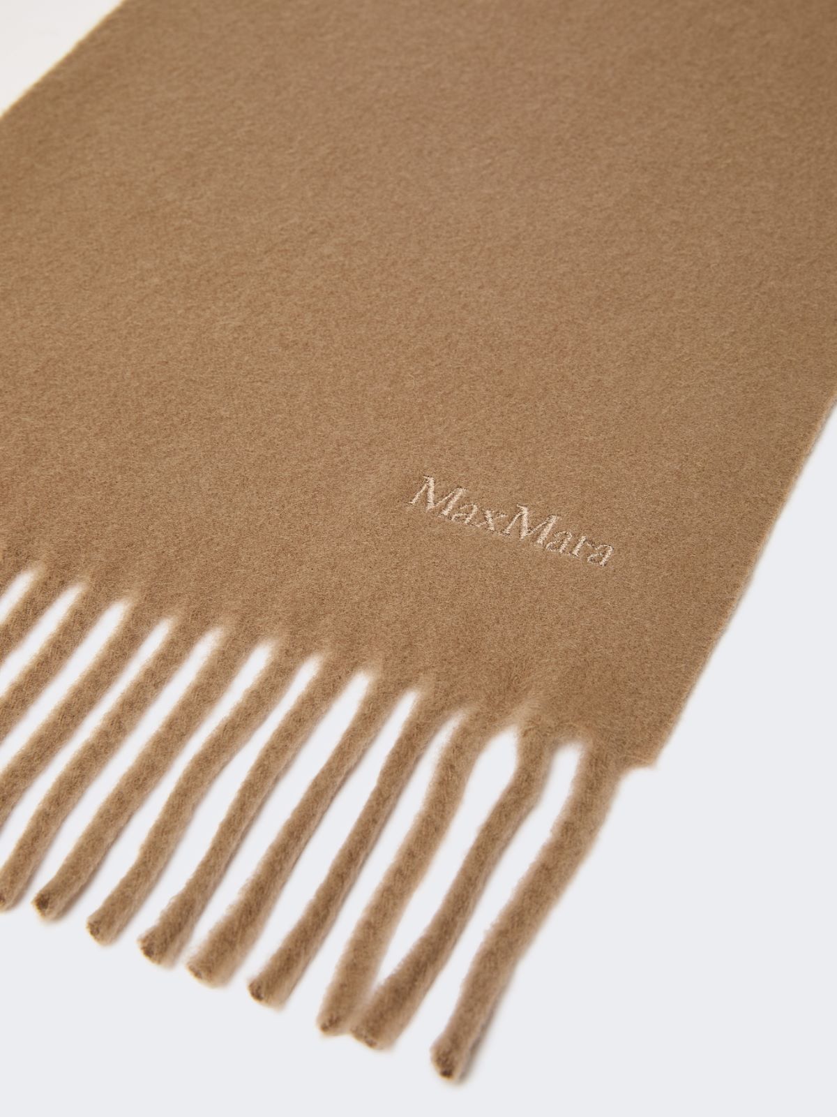 Wool scarf with embroidery - BROWN - Max Mara - 3