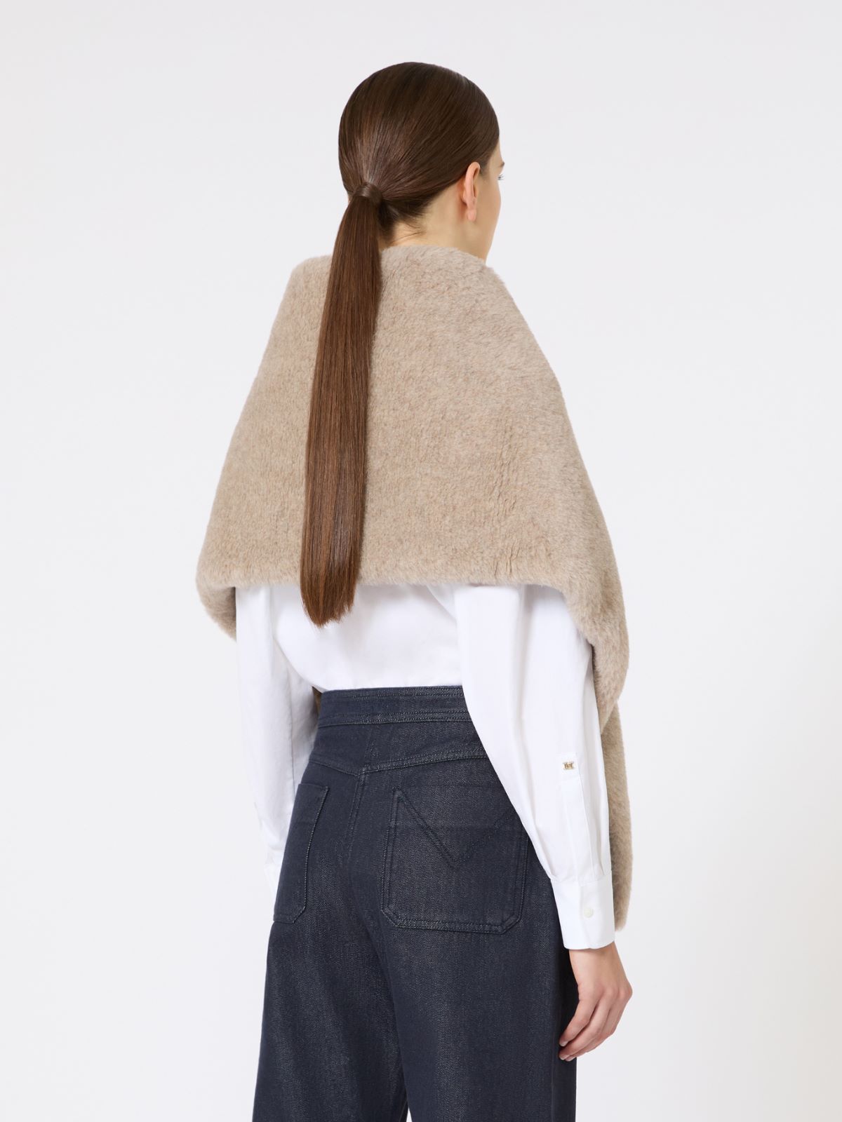 Alpaca and cashmere Teddy stole - MOSS GREEN - Max Mara - 5