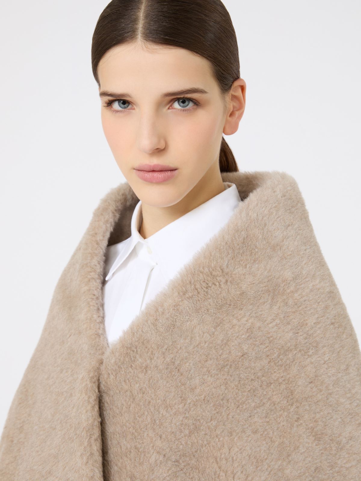 Alpaca and cashmere Teddy stole - MOSS GREEN - Max Mara - 5