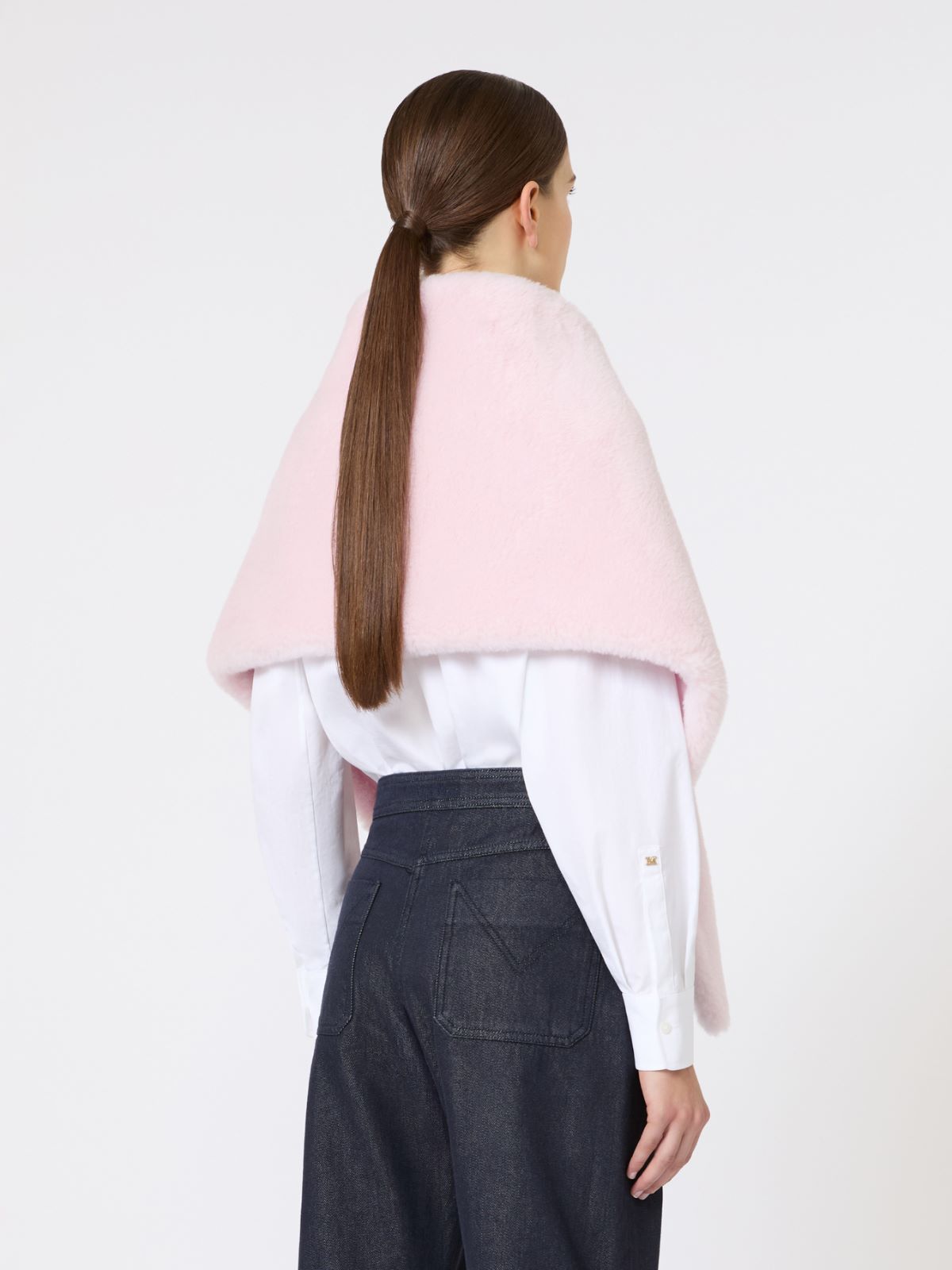 Alpaca and wool Teddy stole - BEIGE PINK - Max Mara - 3