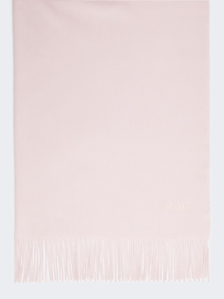 Embroidered and fringed cashmere stole - PINK - Max Mara