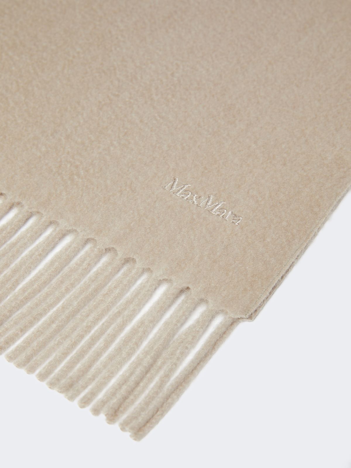 Embroidered and fringed cashmere stole - BEIGE - Max Mara - 3