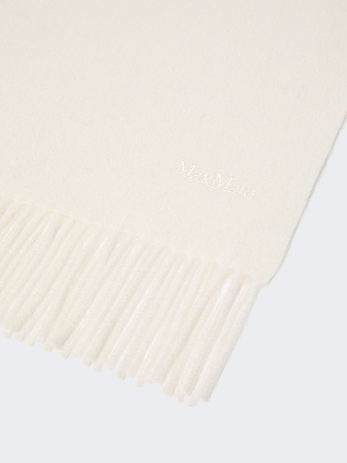 Embroidered and fringed cashmere stole - OPTICAL WHITE - Max Mara - 3