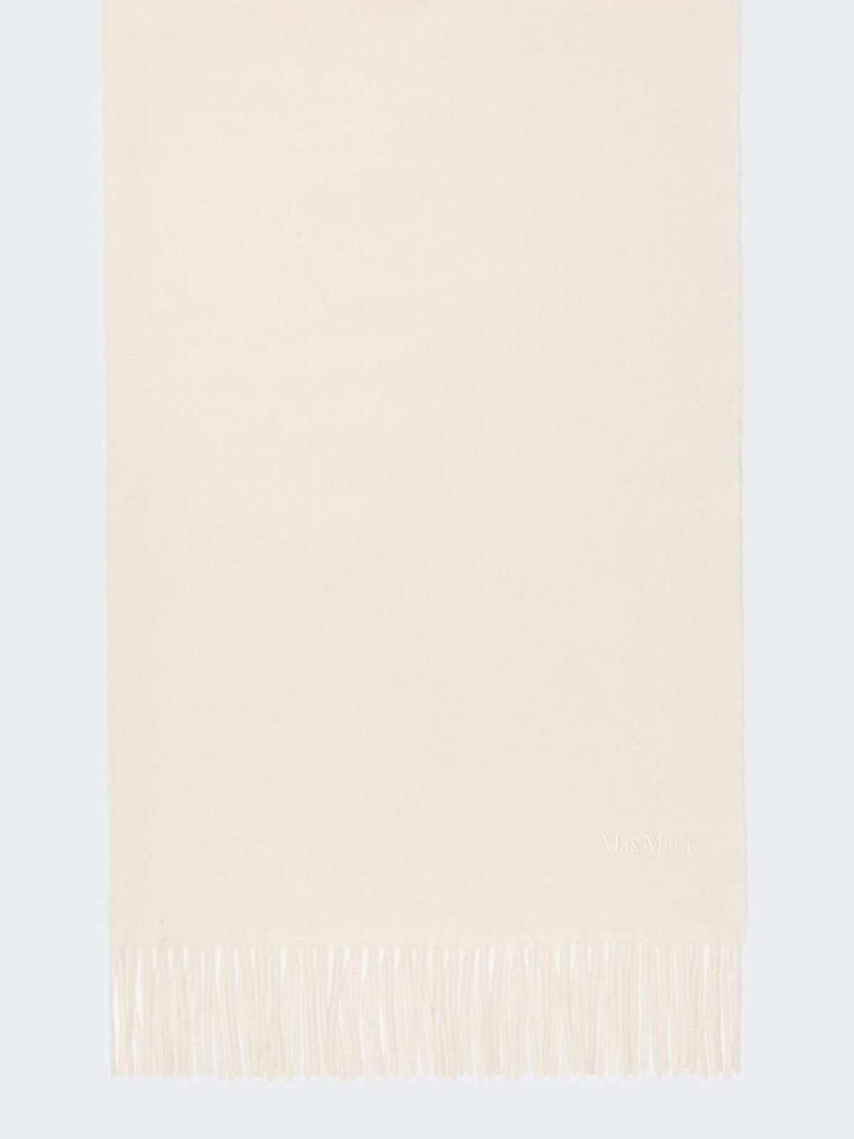 Embroidered and fringed cashmere stole - OPTICAL WHITE - Max Mara - 3