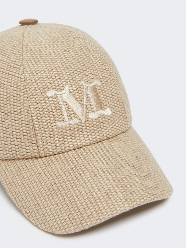 Raffia-effect basketweave baseball hat - ICE - 2