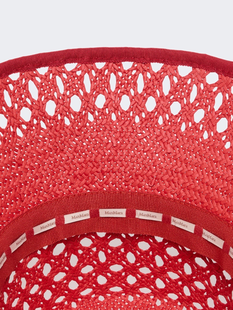 Bucket Hat aus Papiergarn - ROT - 2