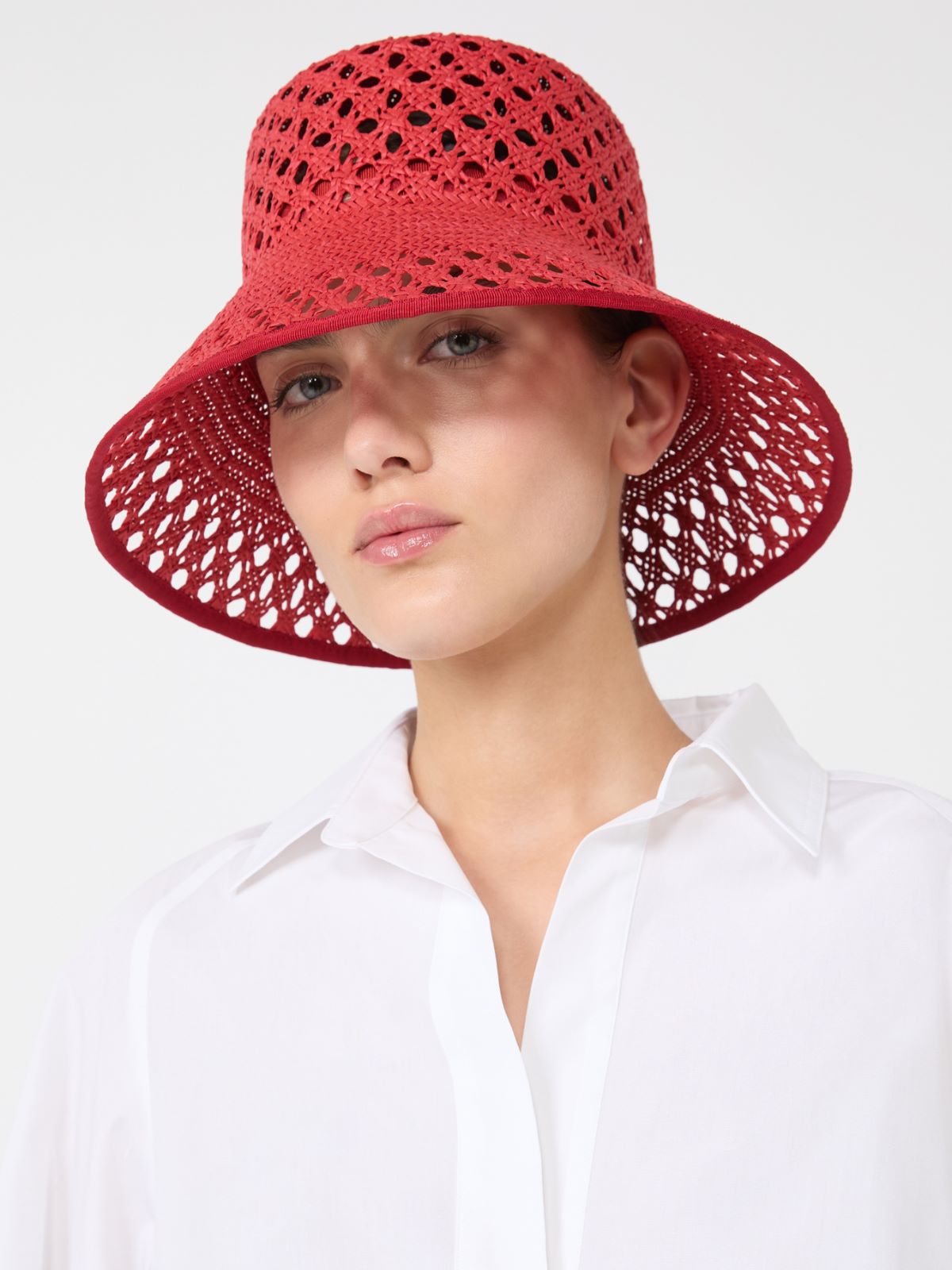 Paper yarn bucket hat - RED - 3