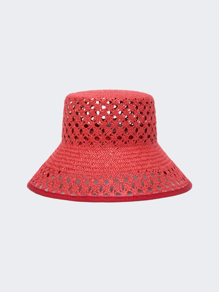Bucket Hat aus Papiergarn - ROT