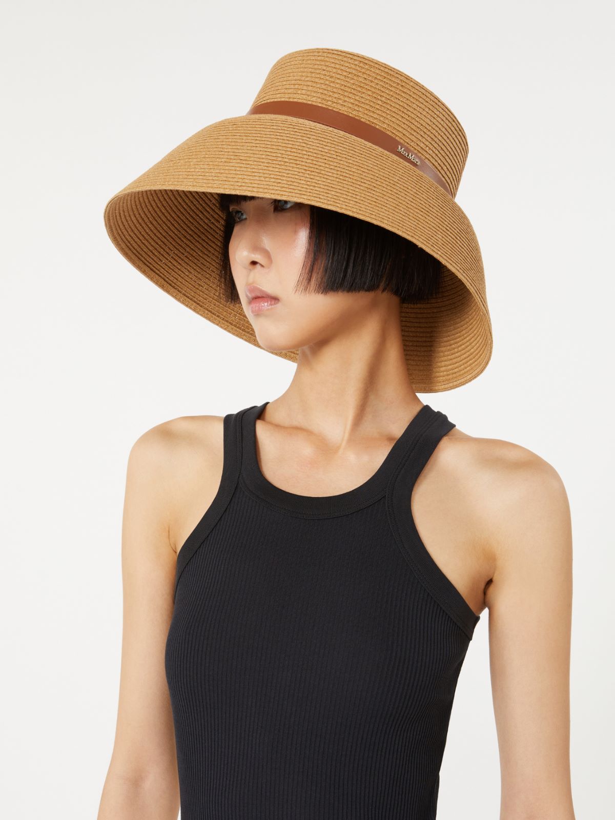 Paper yarn lampshade hat + BEIGE - Max Mara