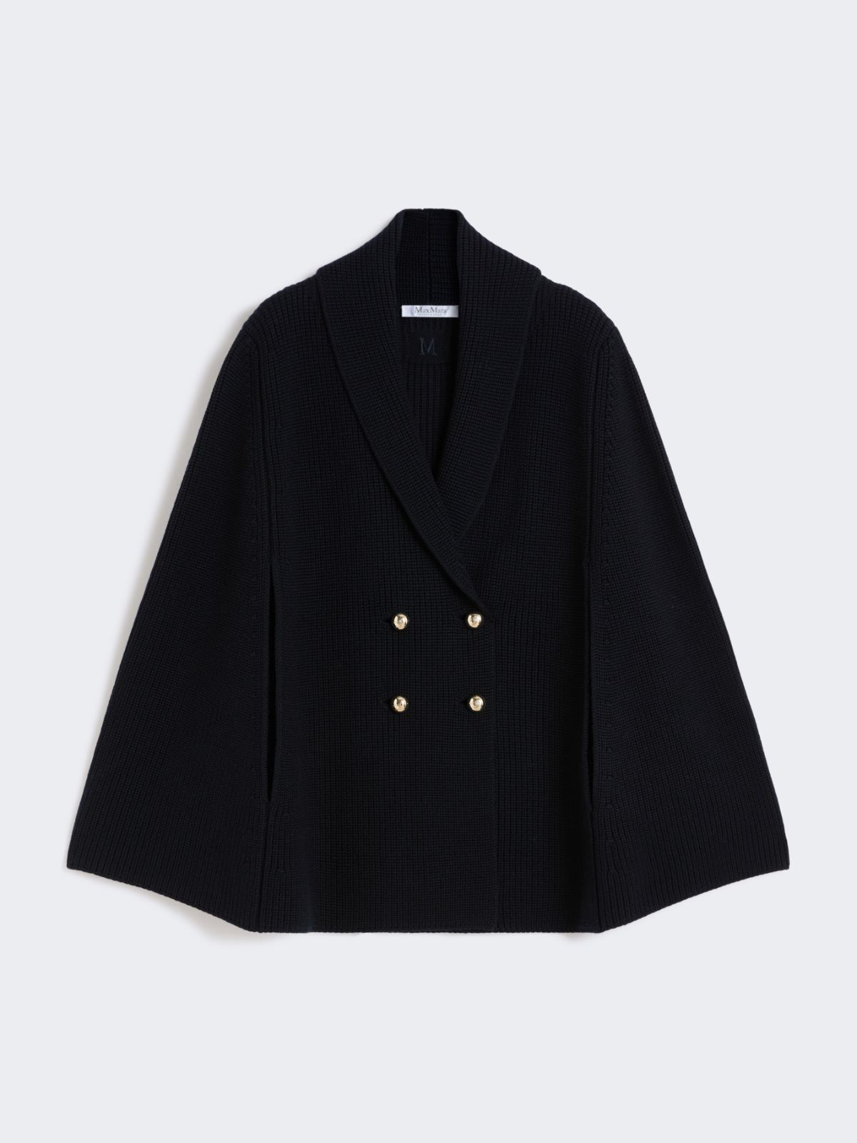Double-breasted wool cape - MIDNIGHTBLUE - Max Mara - 6