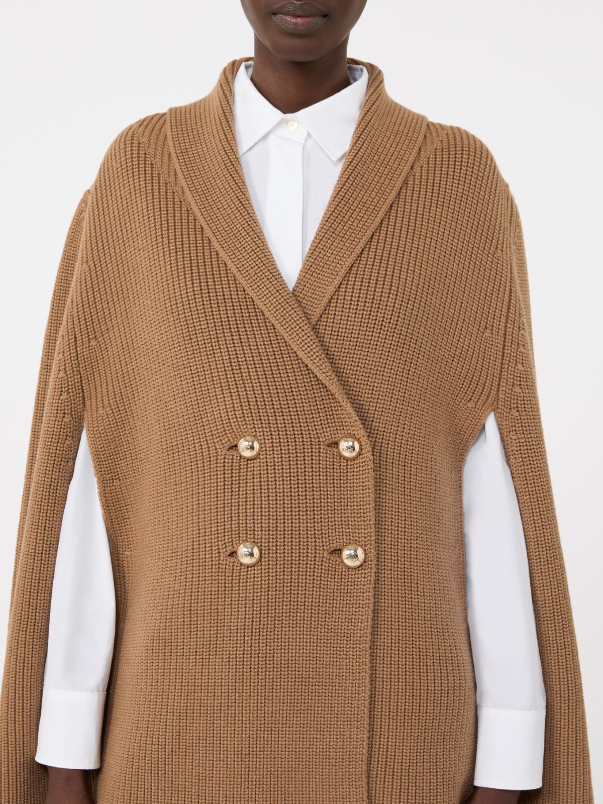 Double-breasted wool cape - CAMEL - Max Mara - 6
