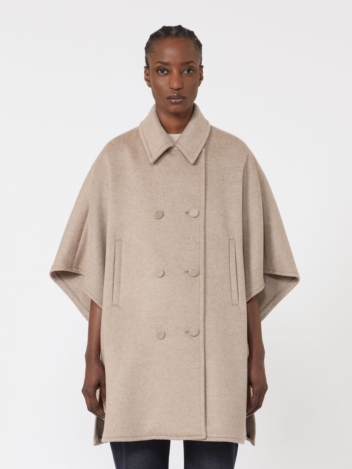 Lightweight cashmere broadcloth cape - TAWNY BRONZE BROWN - Max Mara - 6