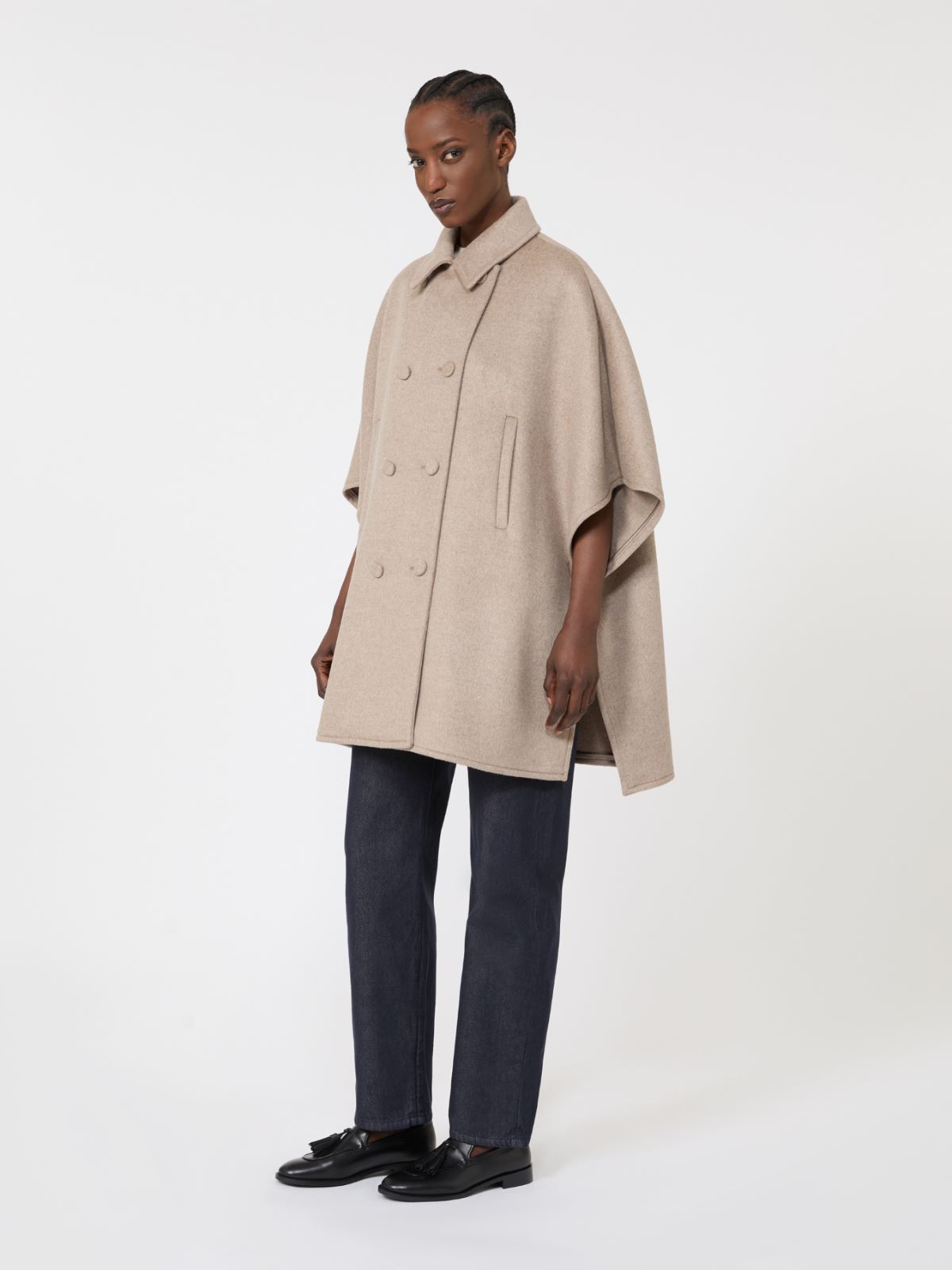 Lightweight cashmere broadcloth cape - TAWNY BRONZE BROWN - Max Mara - 11