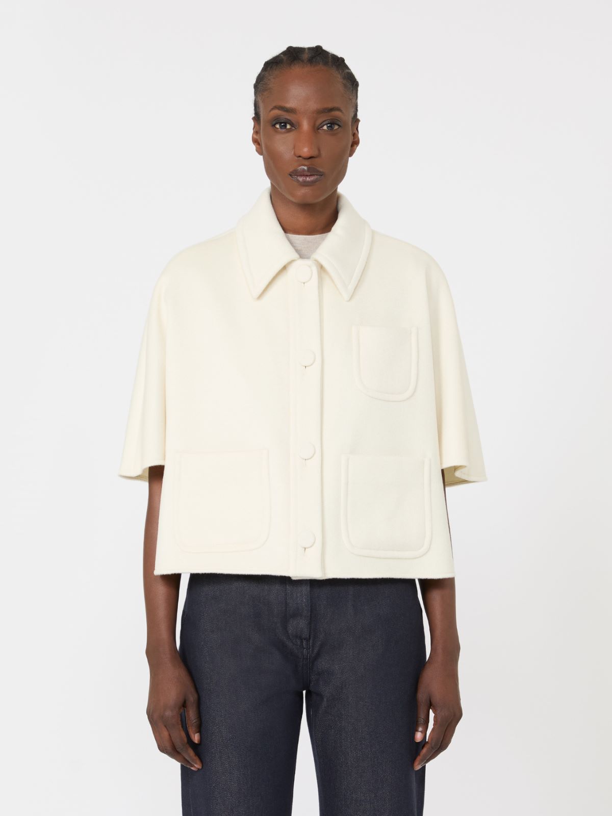 Lightweight cashmere cape - WHITE - Max Mara - 5