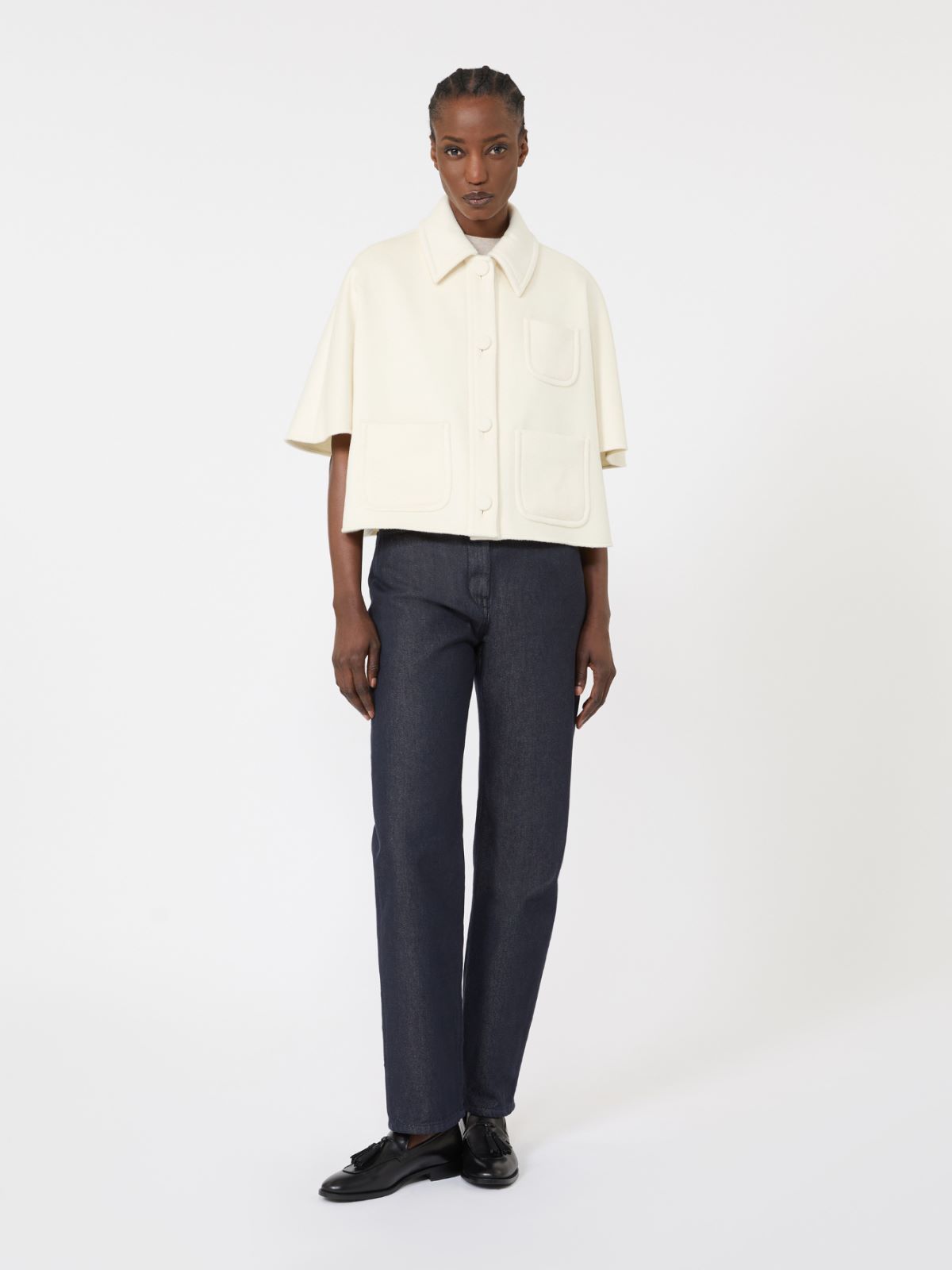 Lightweight cashmere cape - WHITE - Max Mara - 5