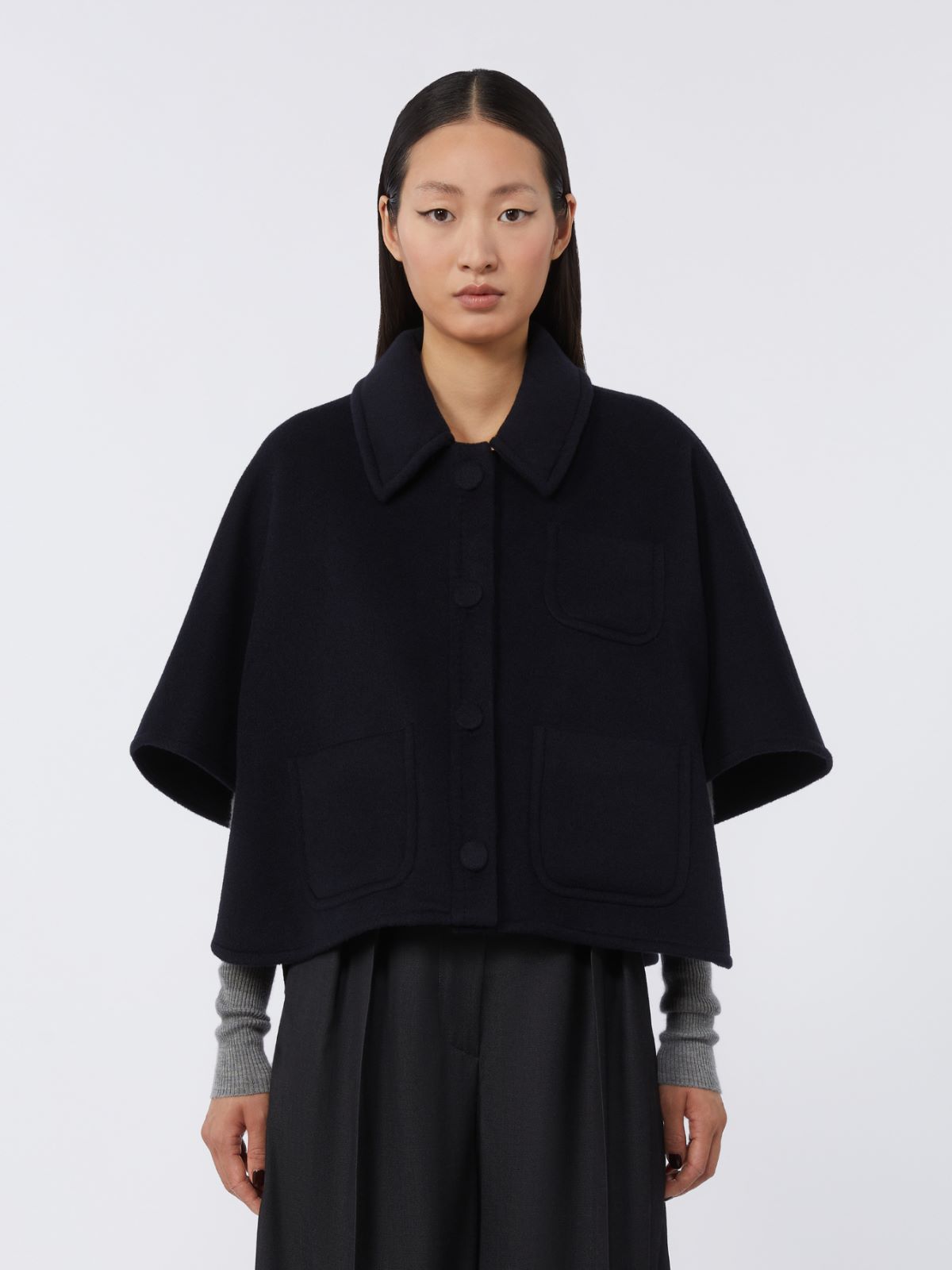 Cape en cachemire léger - BLEU MARINE - Max Mara - 5