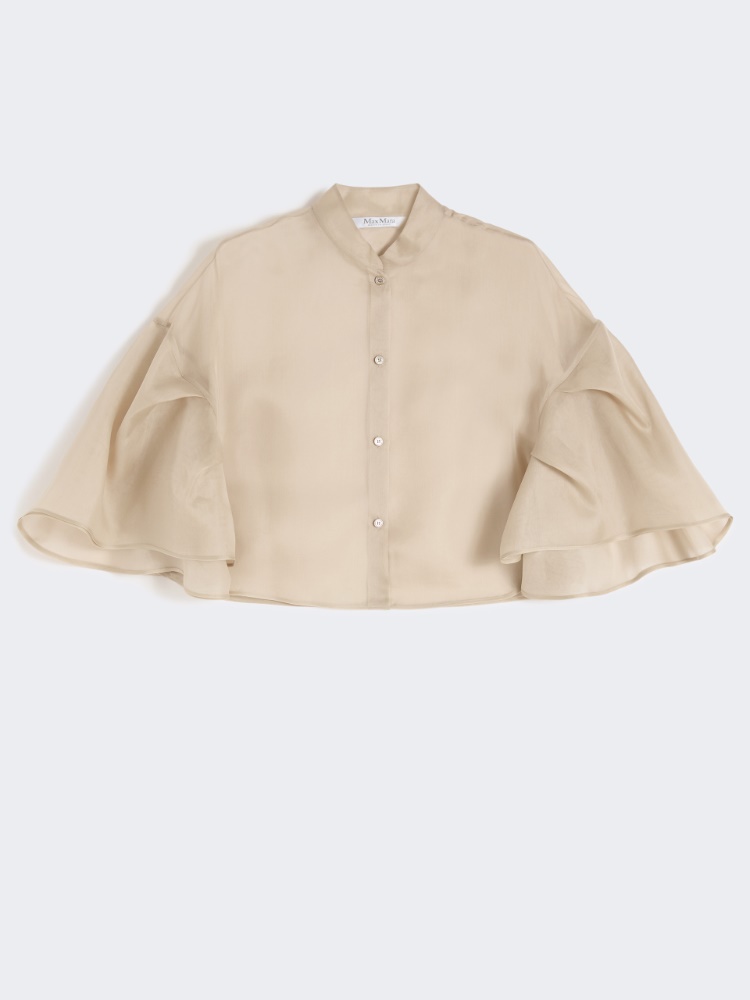 Silk organza cape - BEIGE