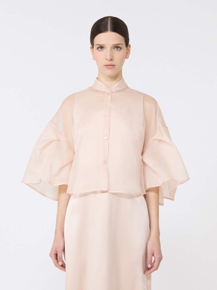 Silk organza cape - BEIGE PINK - 2
