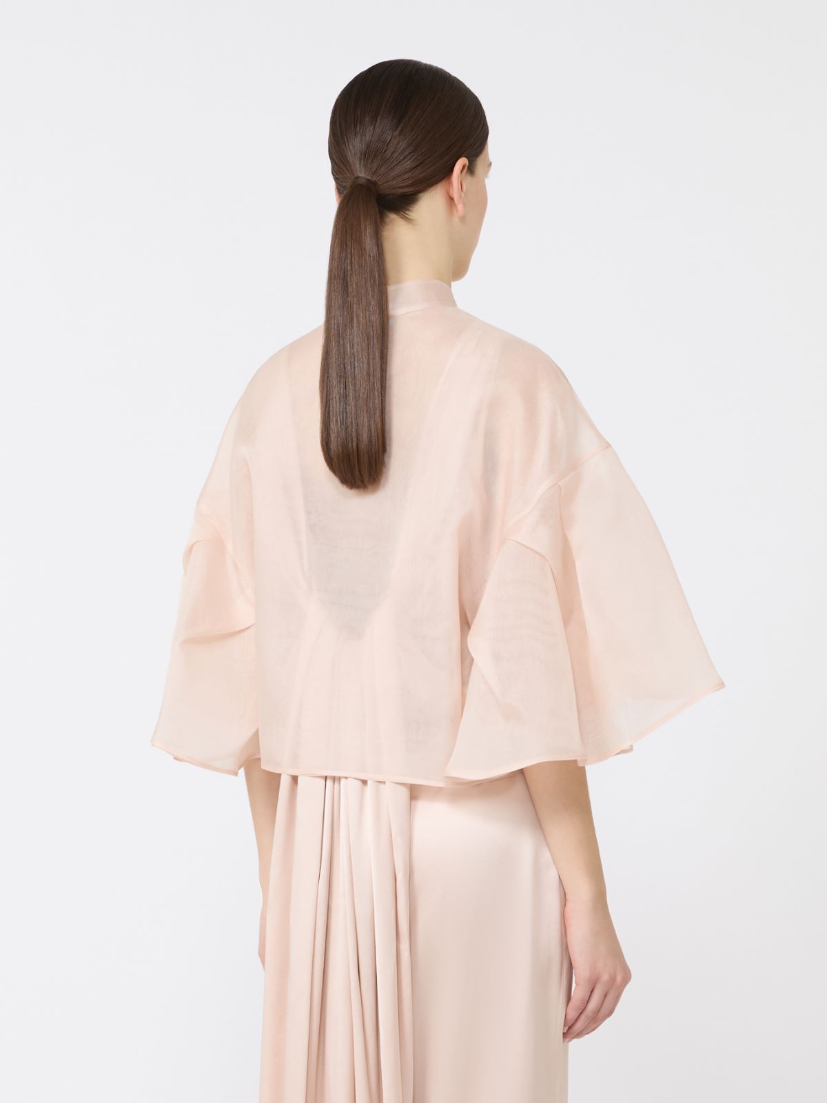 Silk organza cape - BEIGE PINK - 3