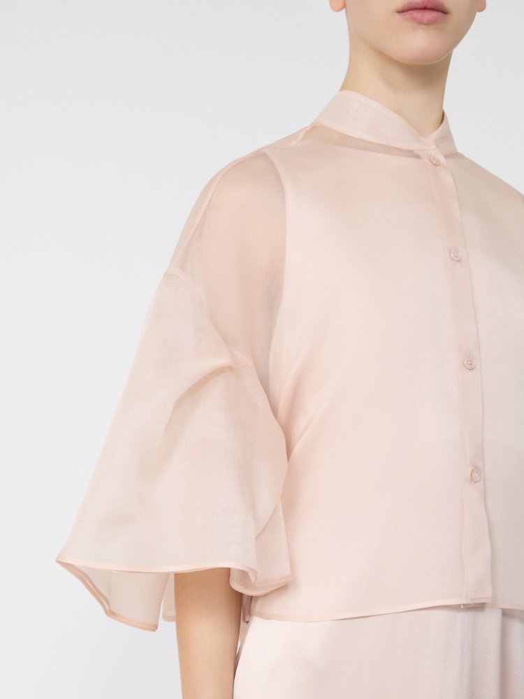 Silk organza cape - BEIGE PINK - 4