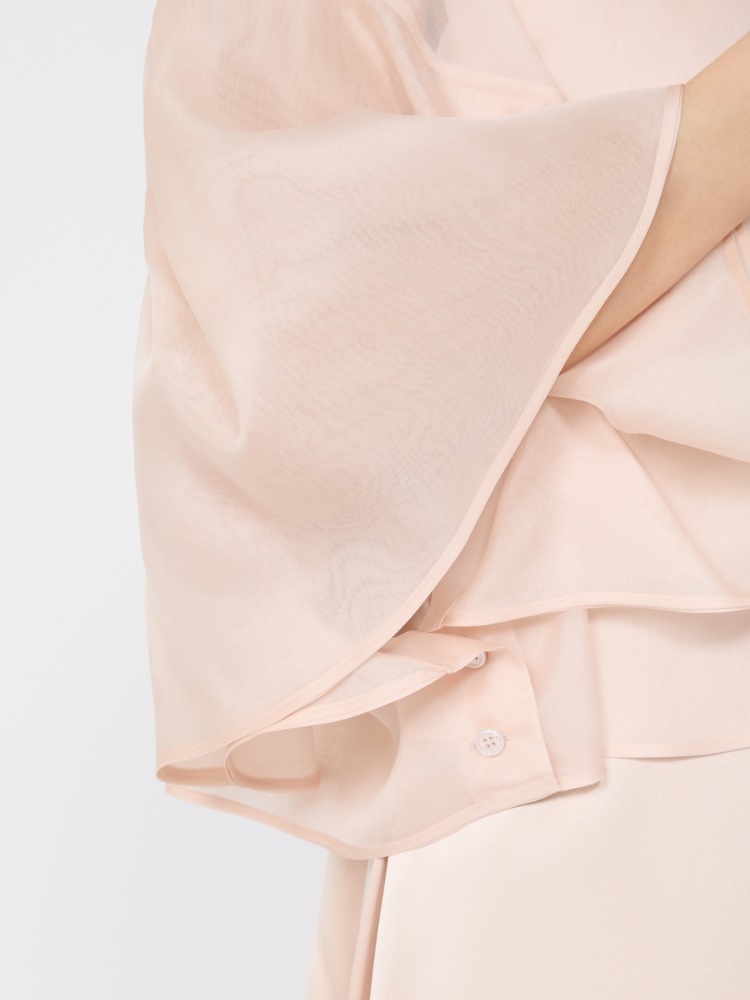 Silk organza cape - BEIGE PINK - 5