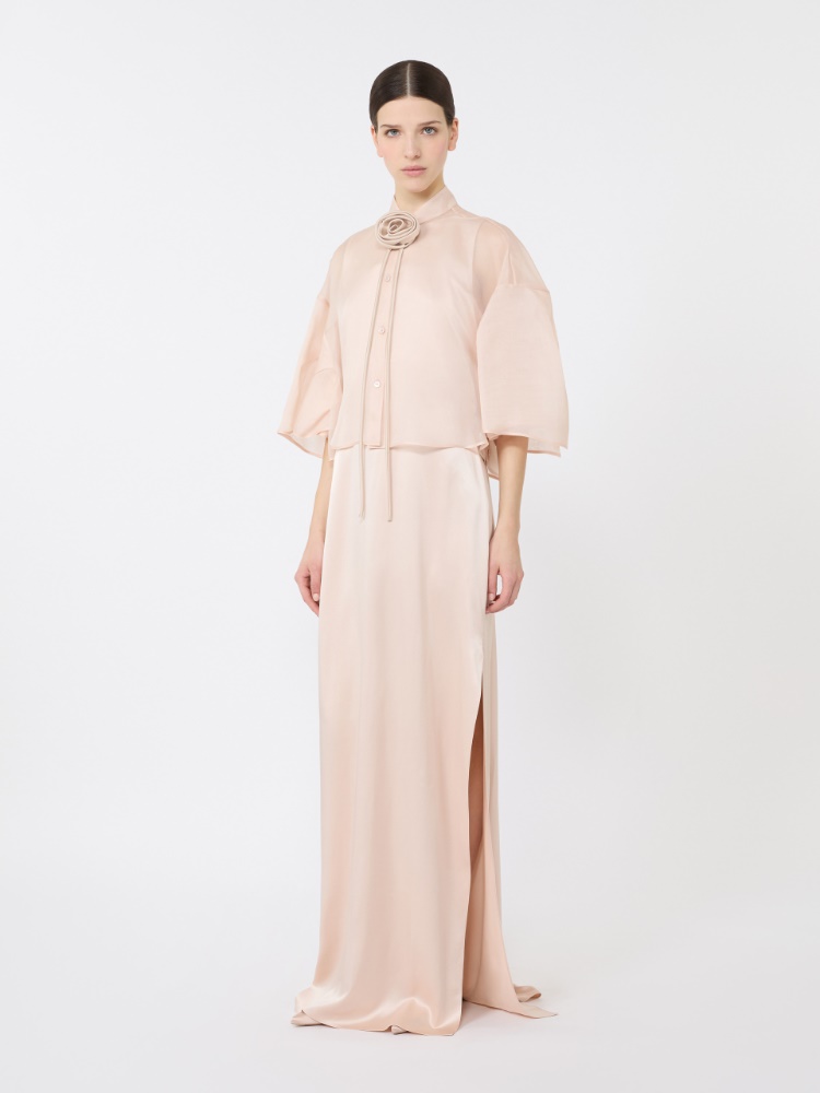 Silk organza cape - BEIGE PINK - 1