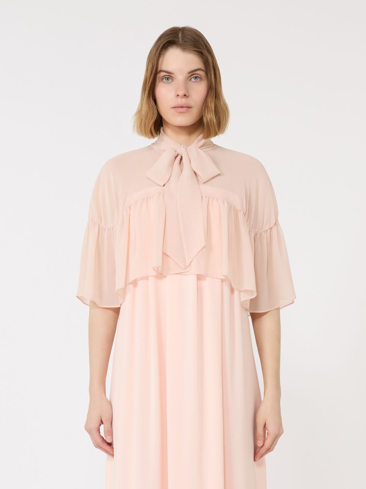 Silk georgette cape - BEIGE PINK - Max Mara - 2