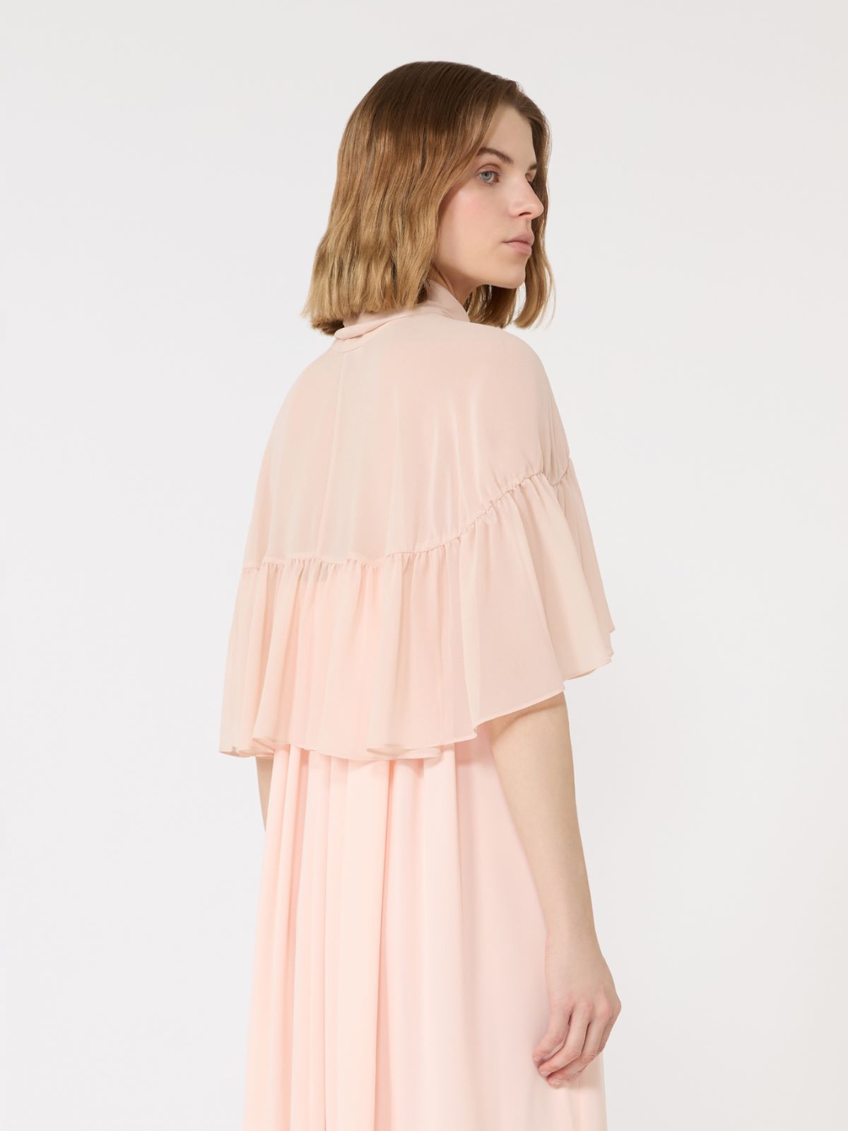 Silk georgette cape - BEIGE PINK - Max Mara - 3