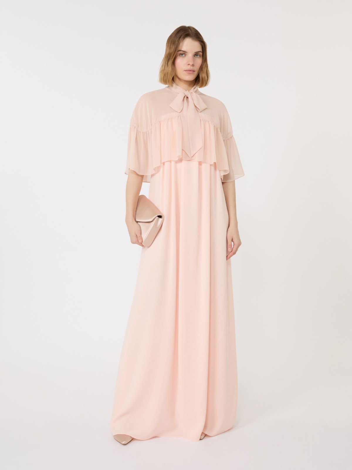 Silk georgette cape + BEIGE PINK - Max Mara