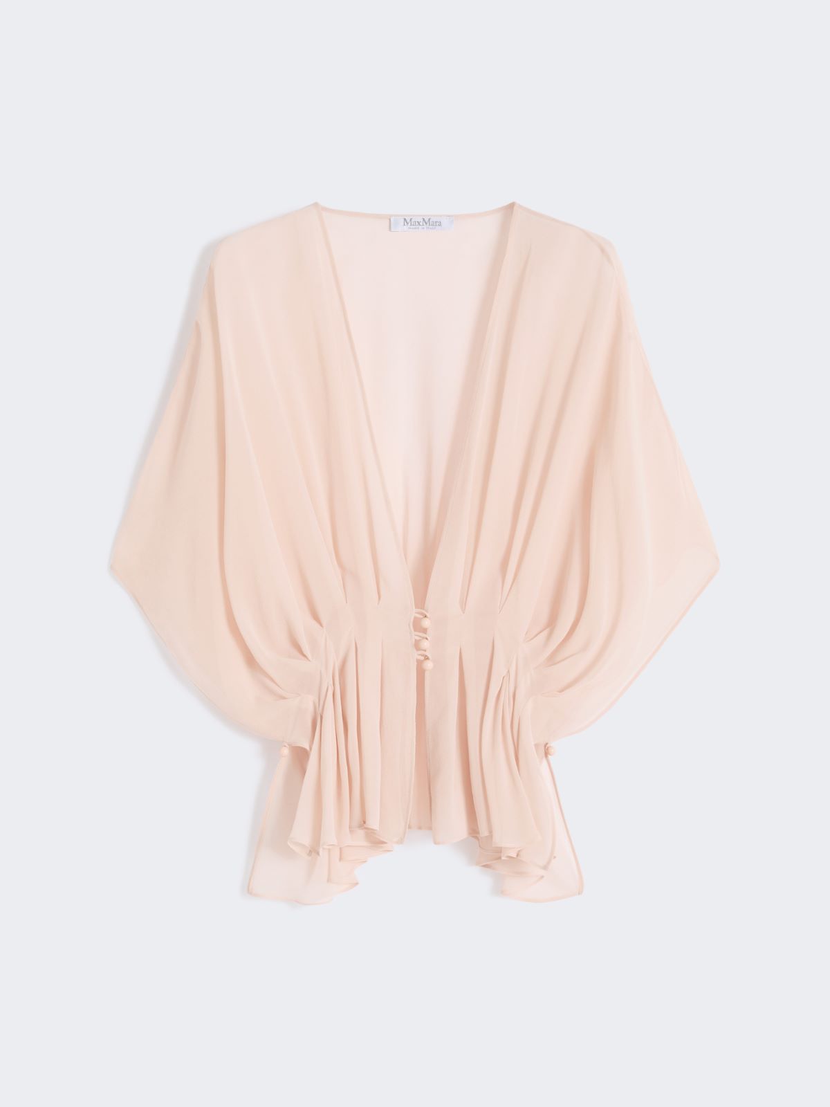 Draped cape in silk georgette - BEIGE PINK - Max Mara - 5