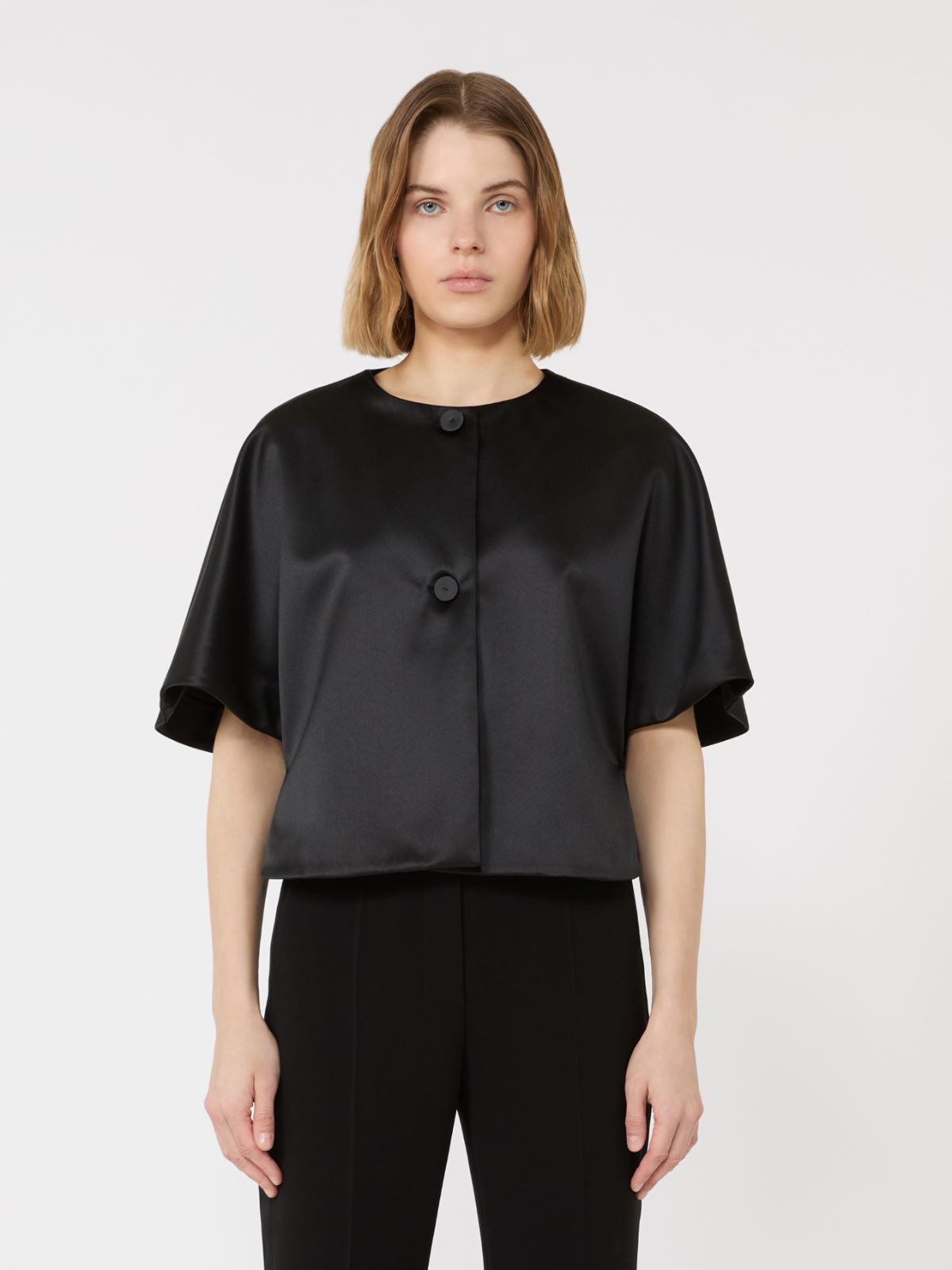 Satin cape - BLACK - Max Mara - 2