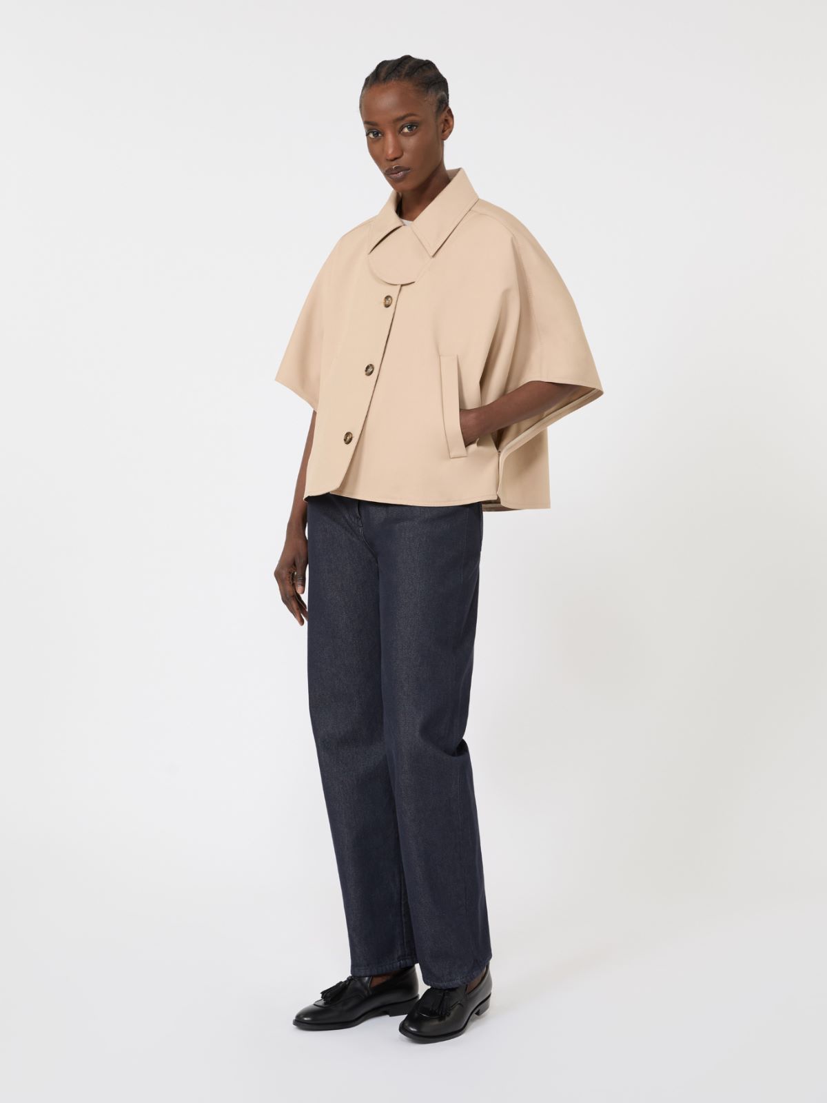 Water-repellent gabardine cape - ALBINO - Max Mara - 6