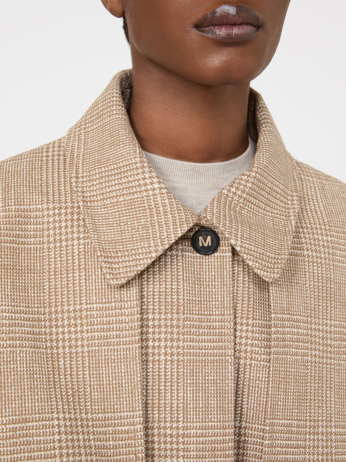 Glen plaid cotton cloak - TOBACCO - Max Mara - 6