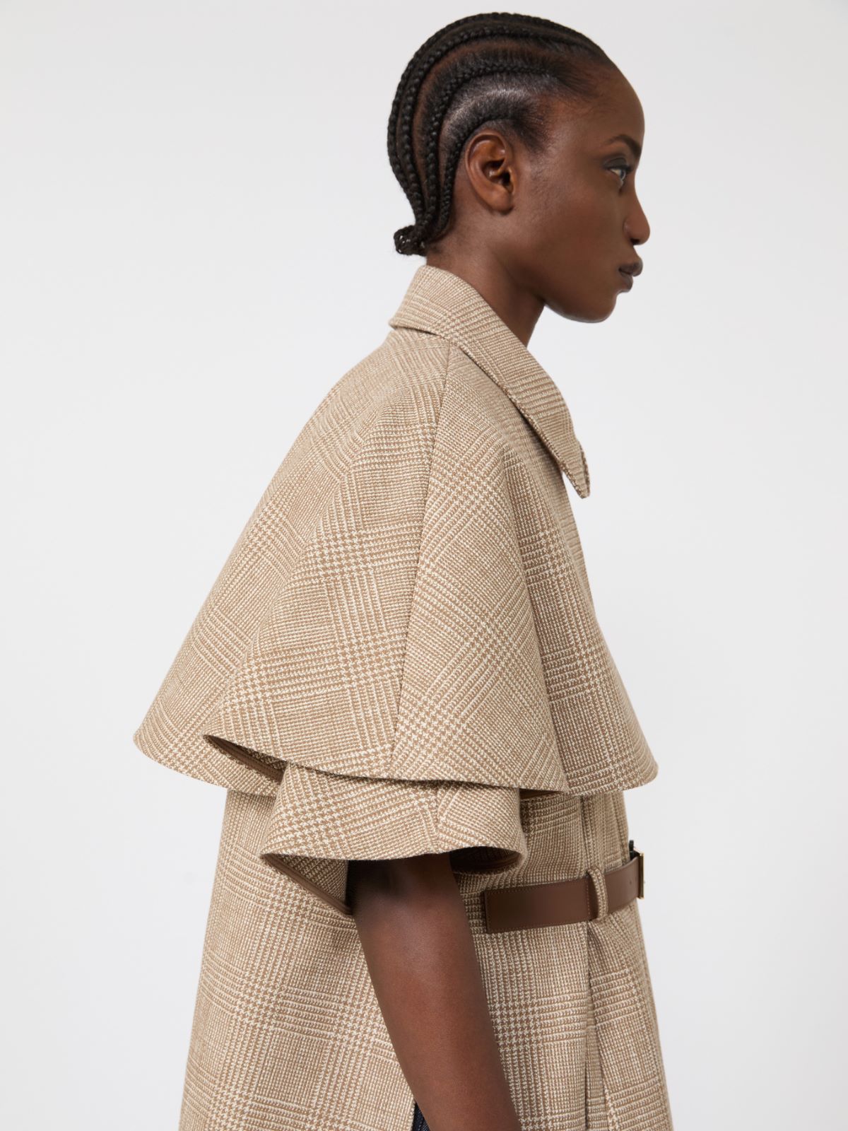 Glen plaid cotton cloak - TOBACCO - Max Mara - 6