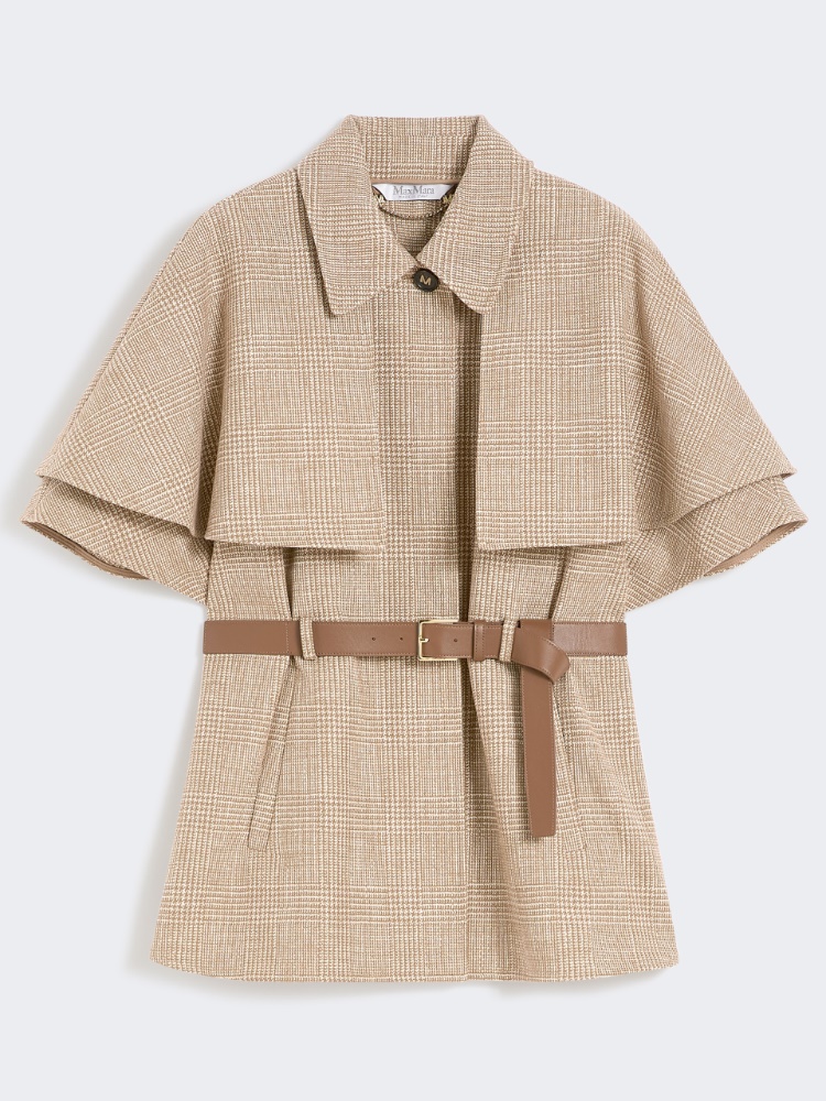 Glen plaid cotton cloak - TOBACCO - Max Mara