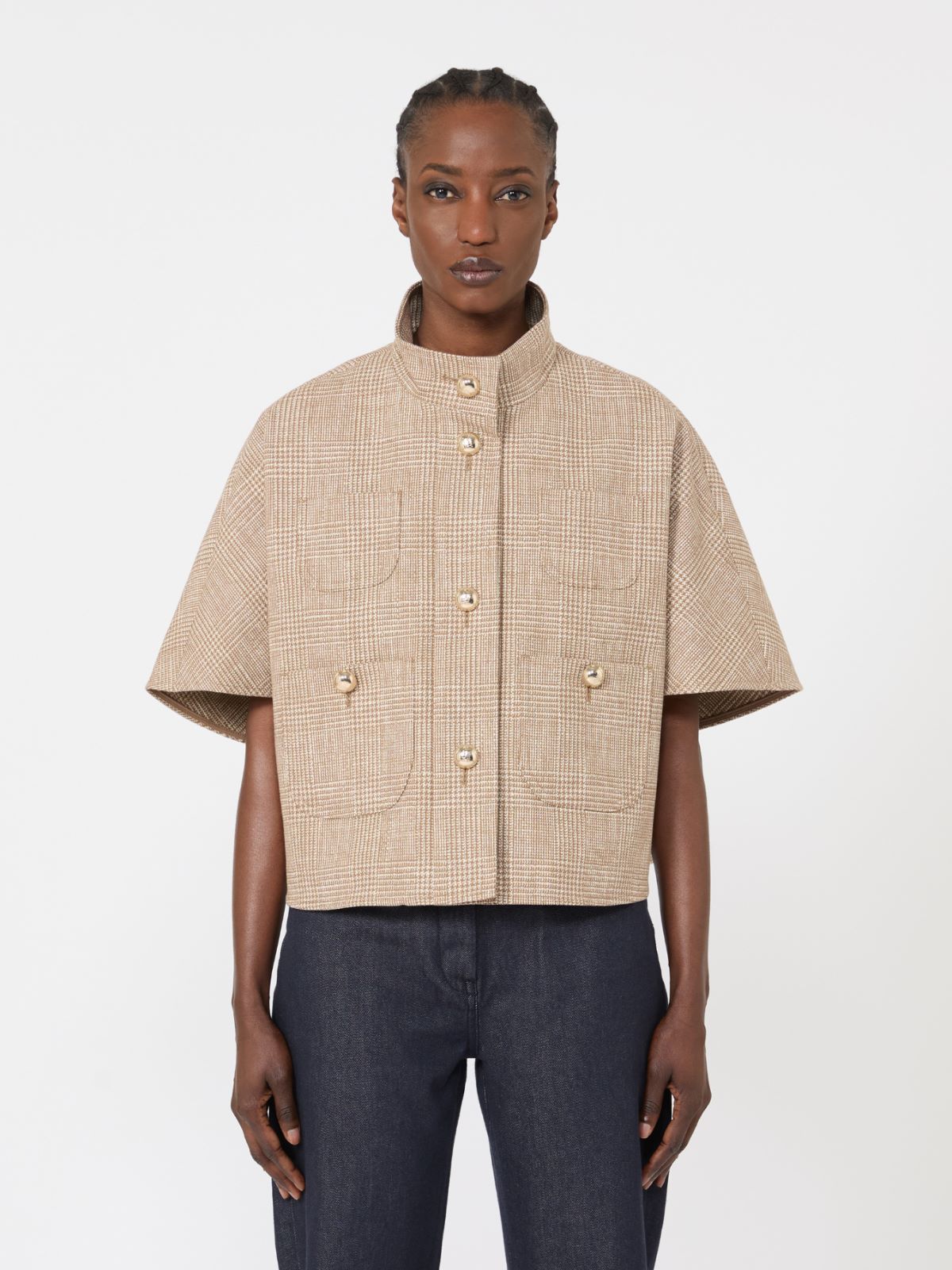 Patterned cotton cloak - TOBACCO - Max Mara - 6