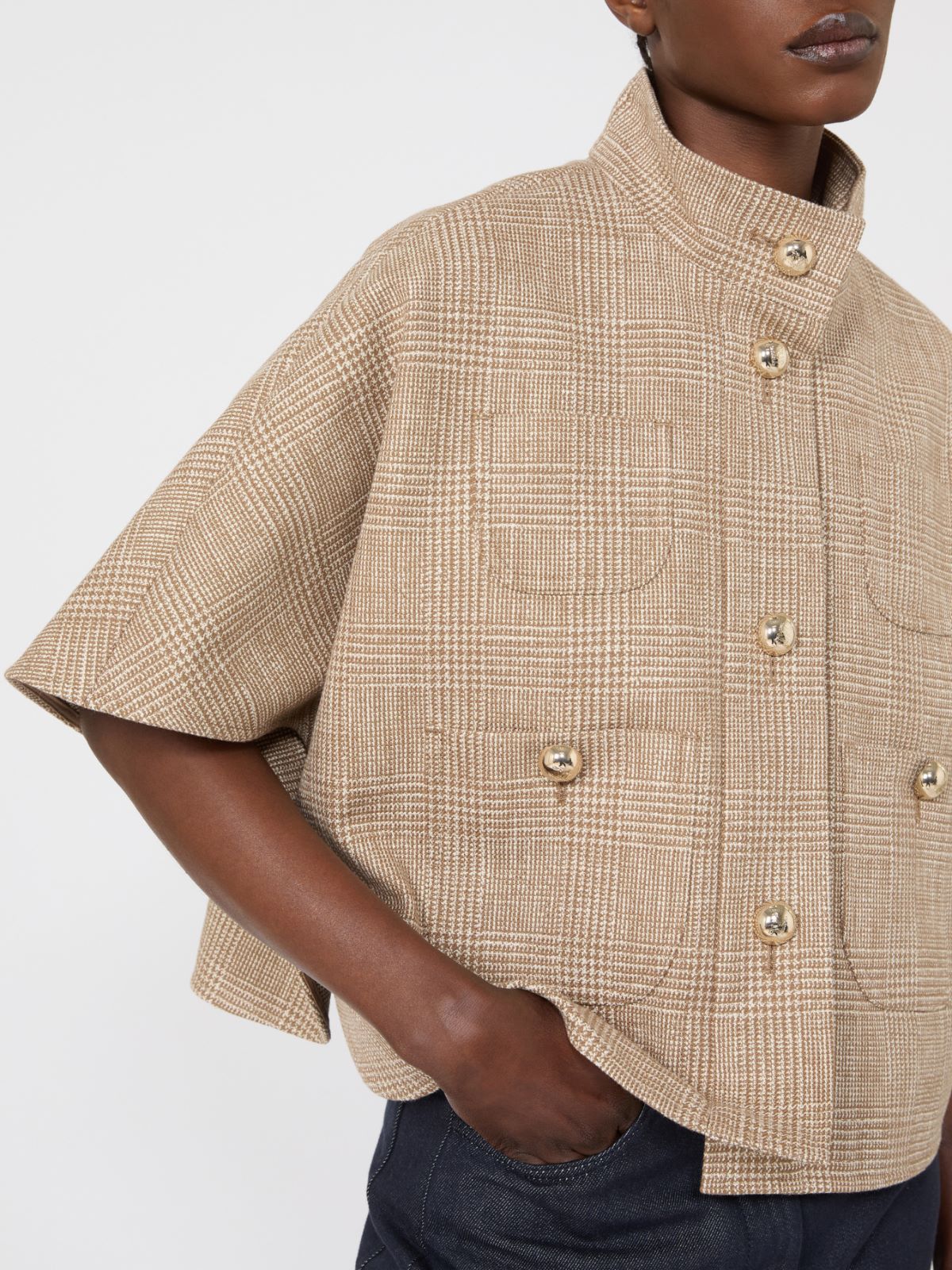 Patterned cotton cloak - TOBACCO - Max Mara - 6