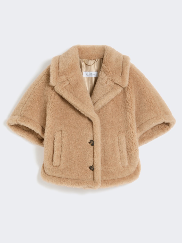 Cape boxy en tissu Teddy d’alpaga et cachemire - BEIGE - Max Mara