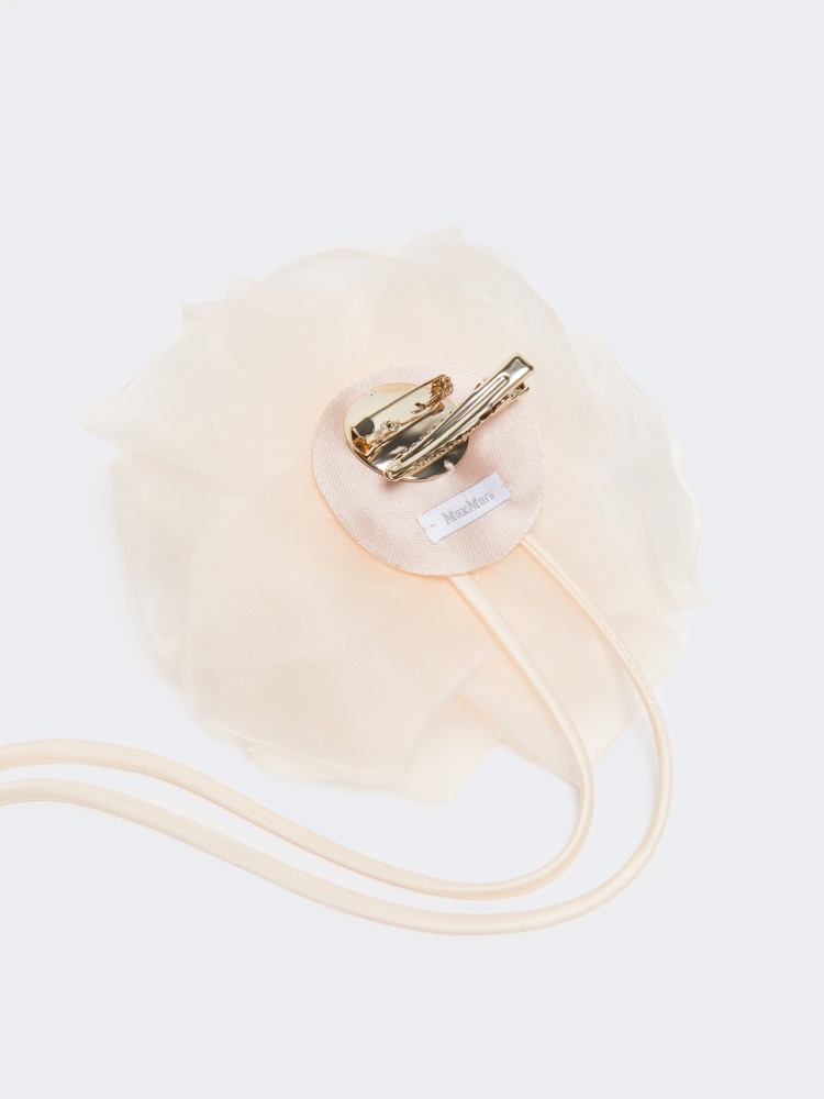 Silk chiffon flower brooch - PINK - 3