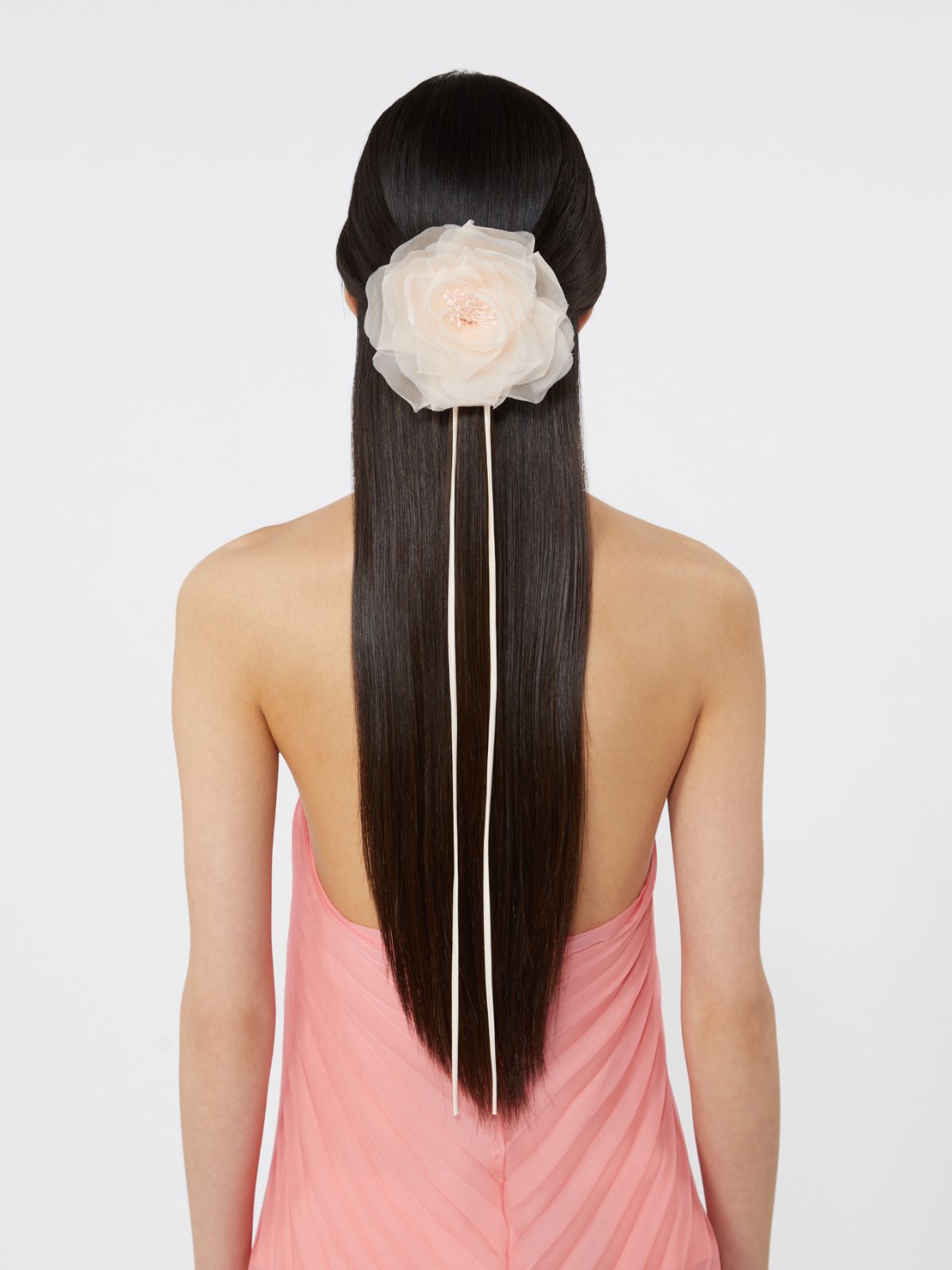 Silk chiffon flower brooch - PINK