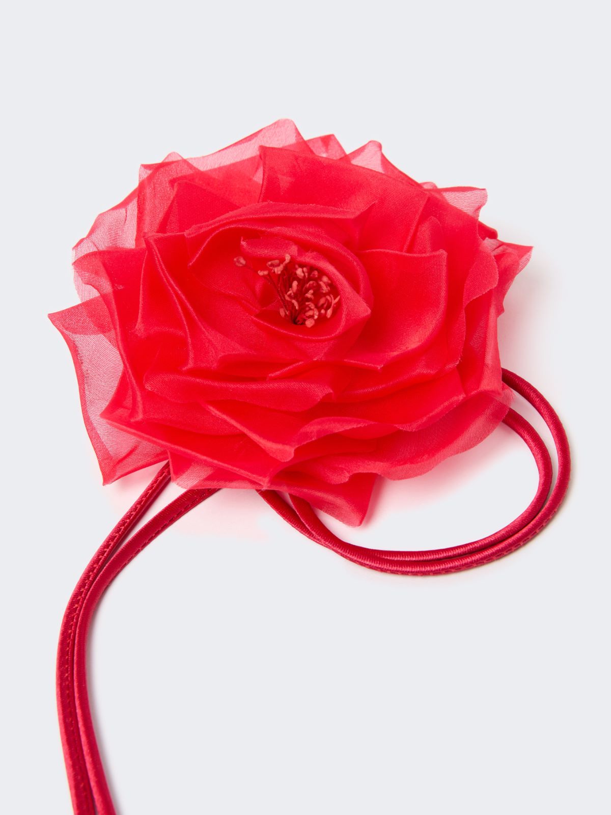Silk chiffon flower brooch - RED - 2