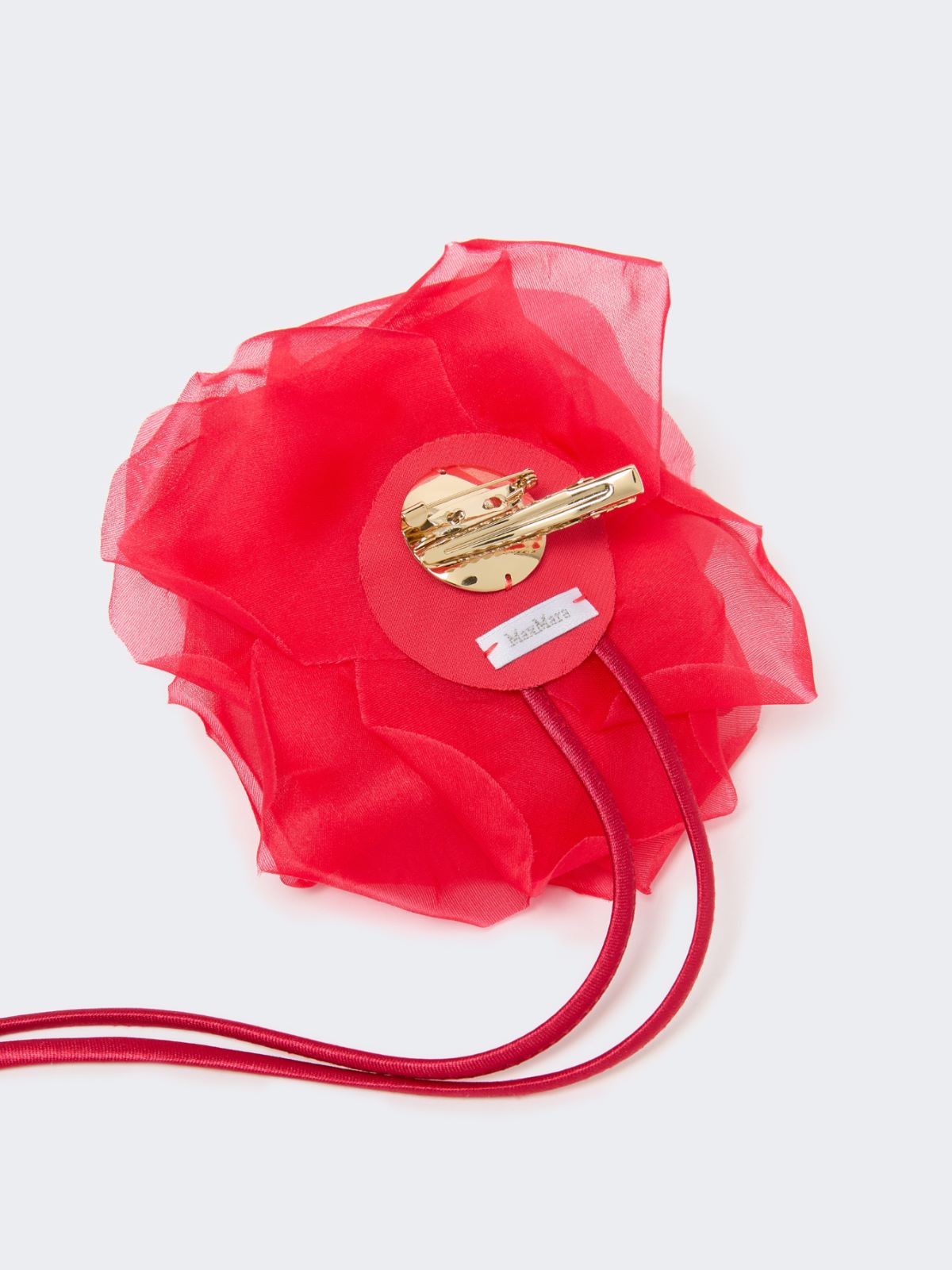 Silk chiffon flower brooch - RED - 3