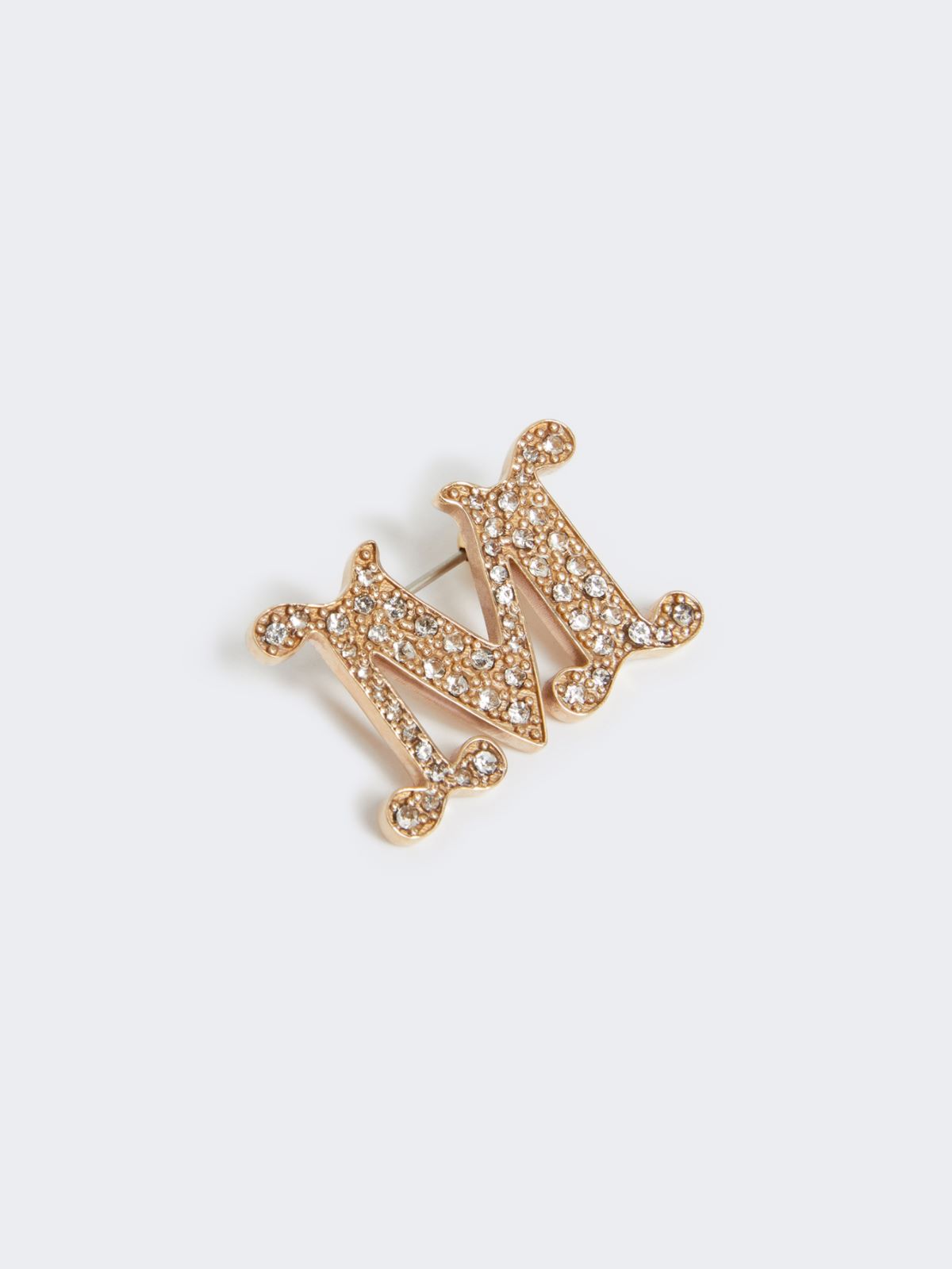 Crystal-adorned Monogram brooch - OPTICAL WHITE - Max Mara - 4