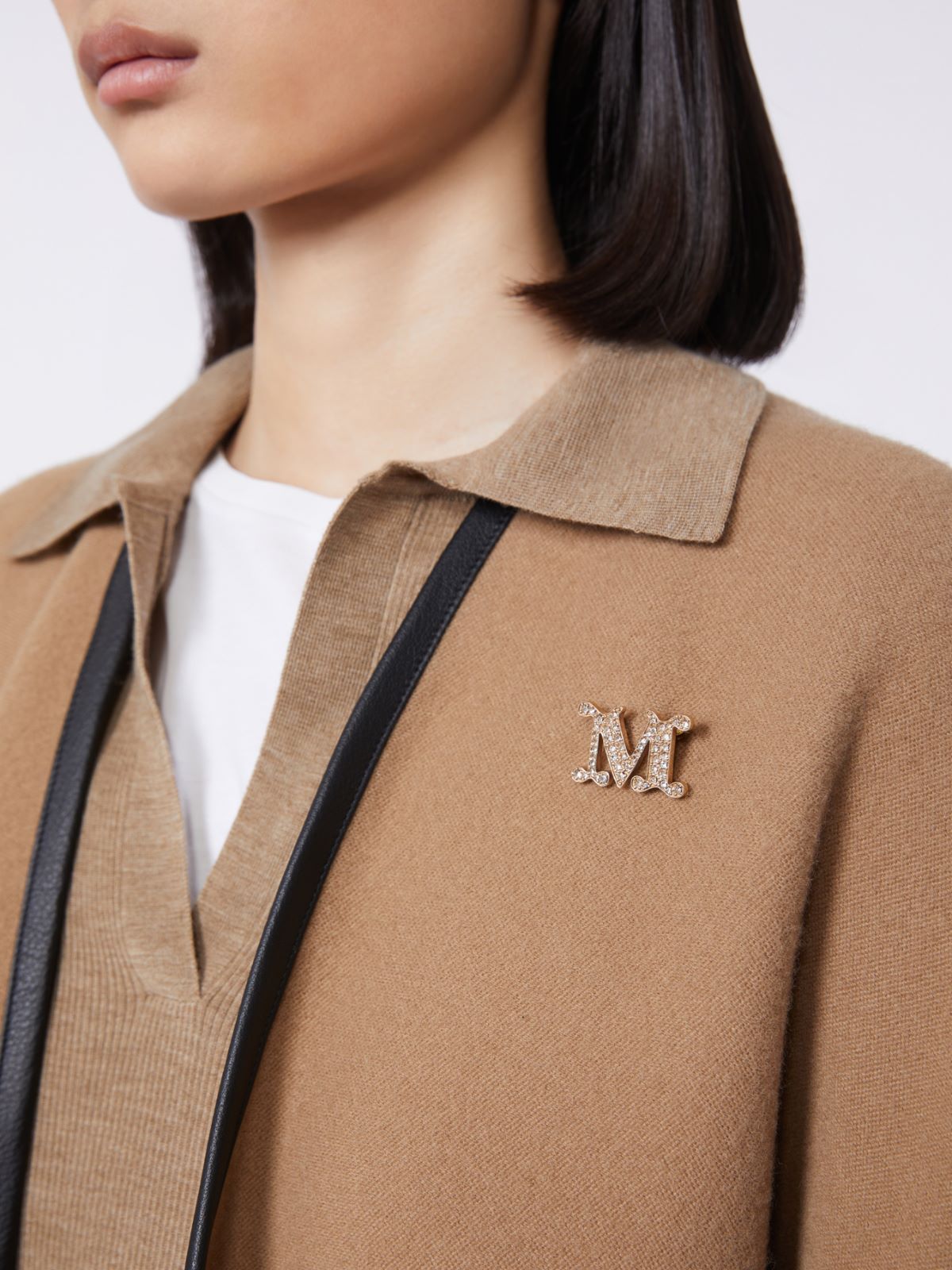 Crystal-adorned Monogram brooch - OPTICAL WHITE - Max Mara - 9