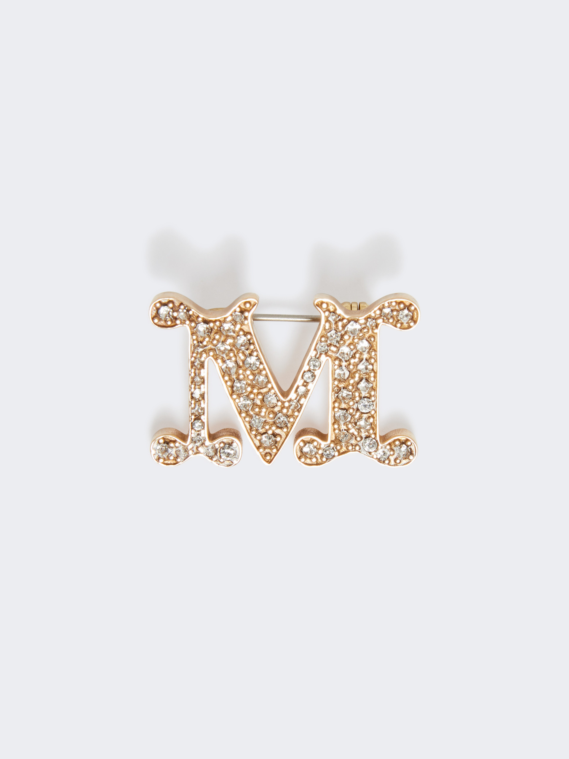 Crystal-adorned Monogram brooch - OPTICAL WHITE - Max Mara