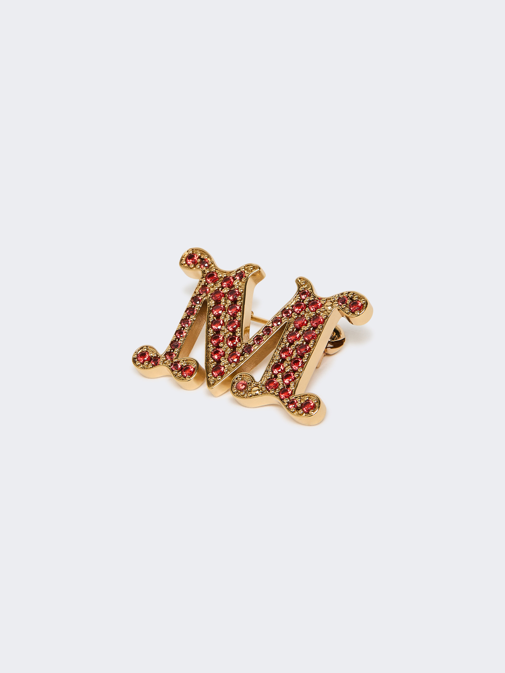 Crystal-adorned Monogram brooch - RED - Max Mara - 3